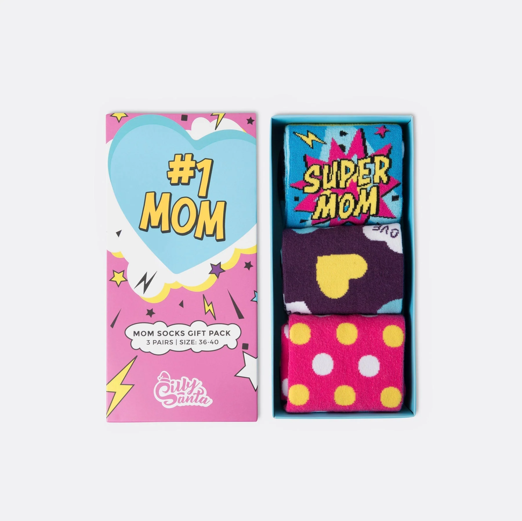 #1 Mom Socken Geschenkbox (3er-Pack) - Image 2