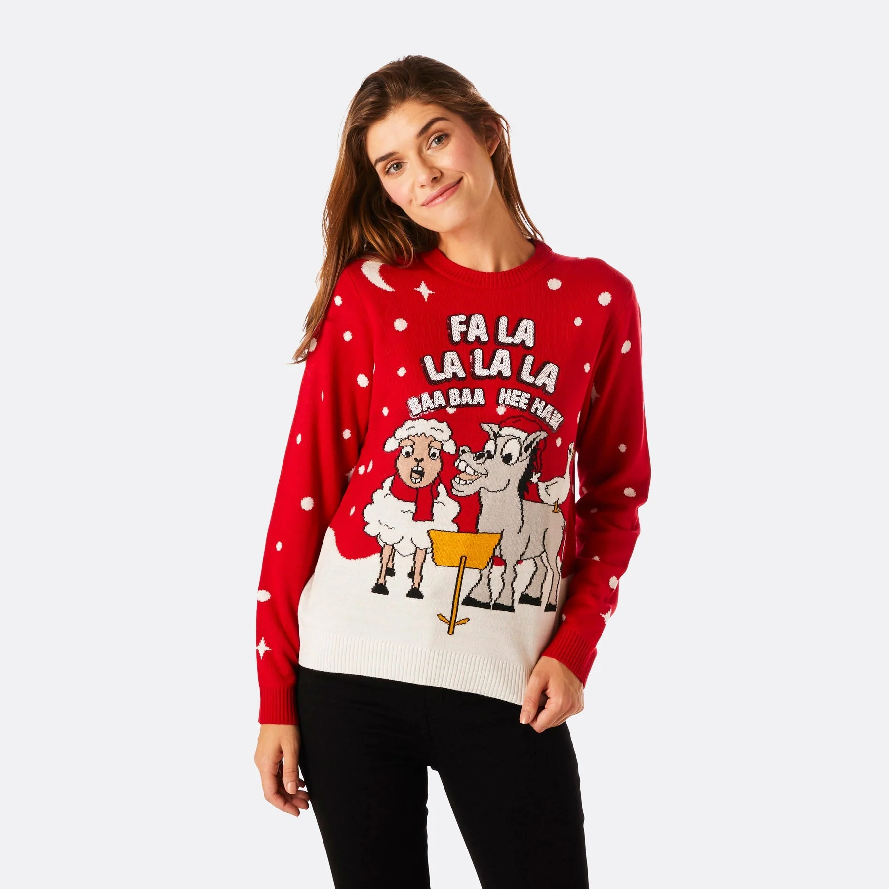 Baa Baa Weihnachtspullover Damen - Image 2