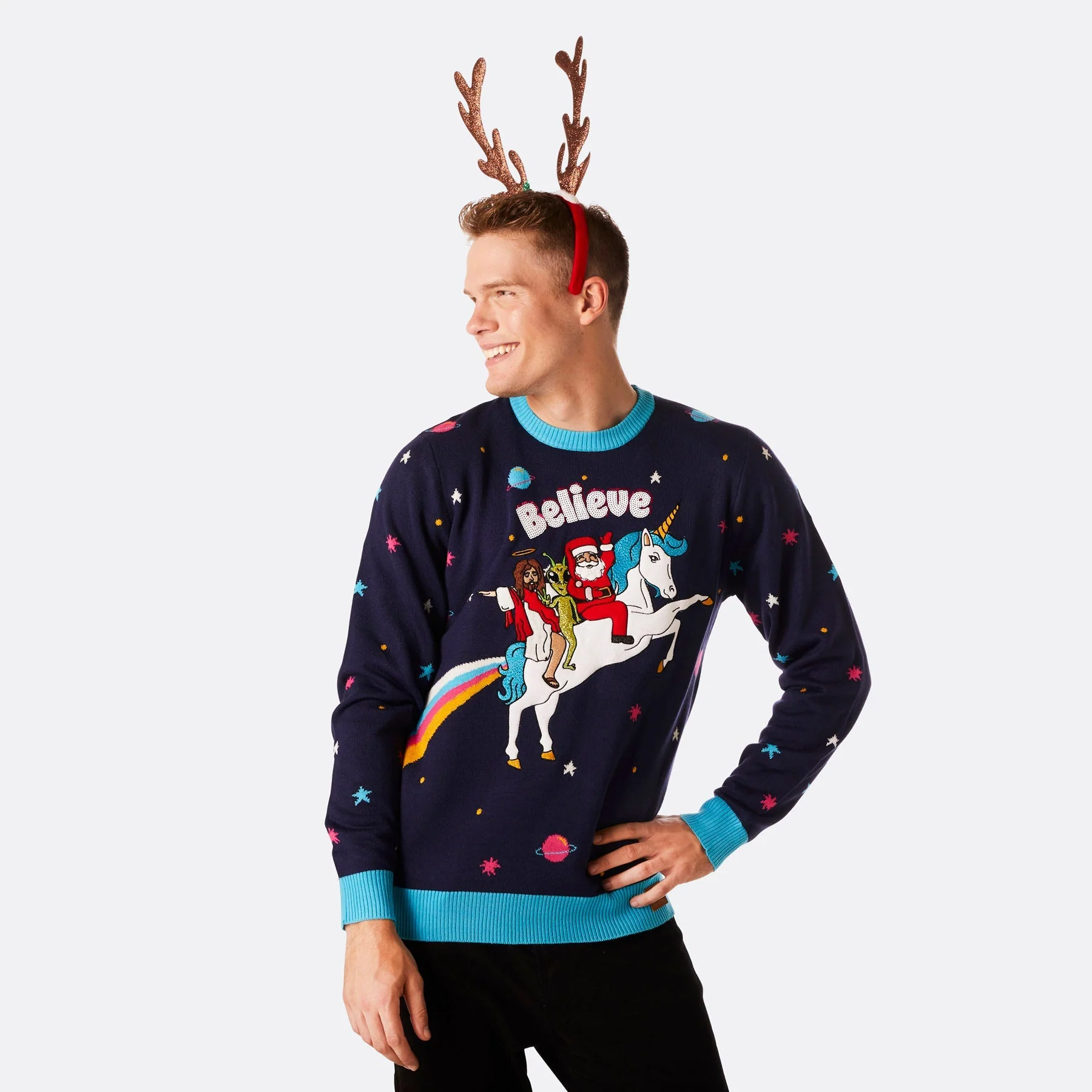 Believe Weihnachtspullover Herren - Image 2