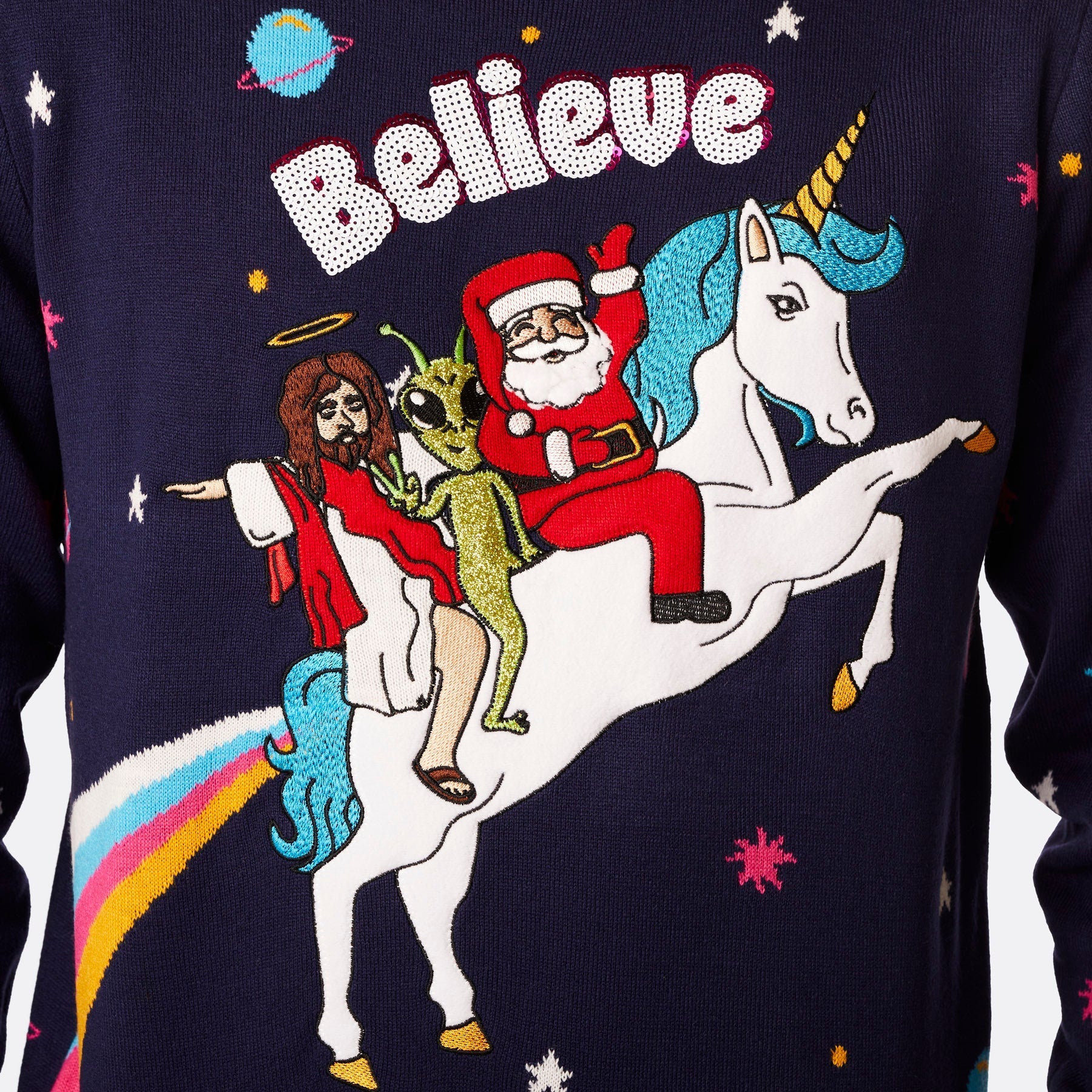 Believe Weihnachtspullover Herren - Image 4
