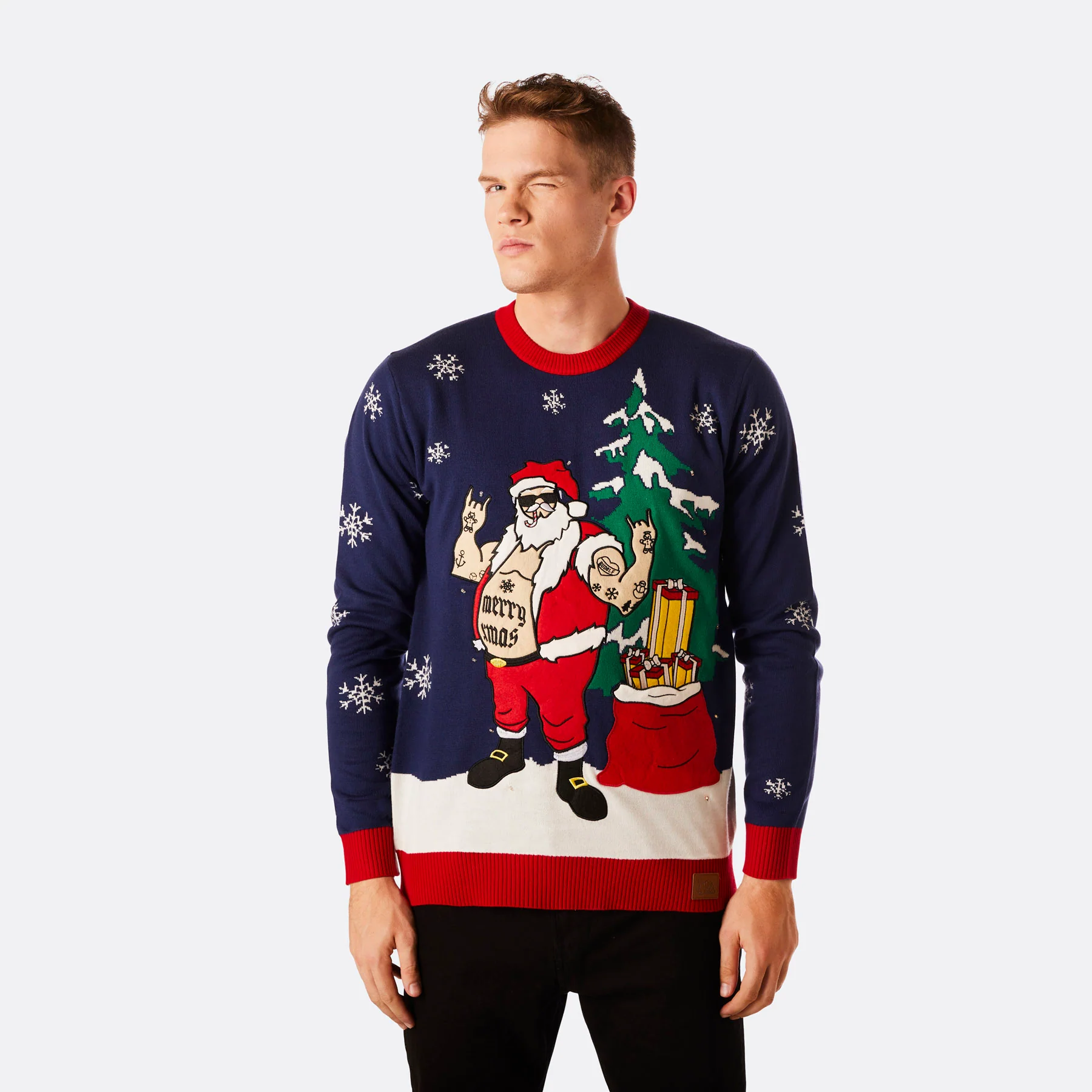 Biker Weihnachtspullover Herren - Image 2