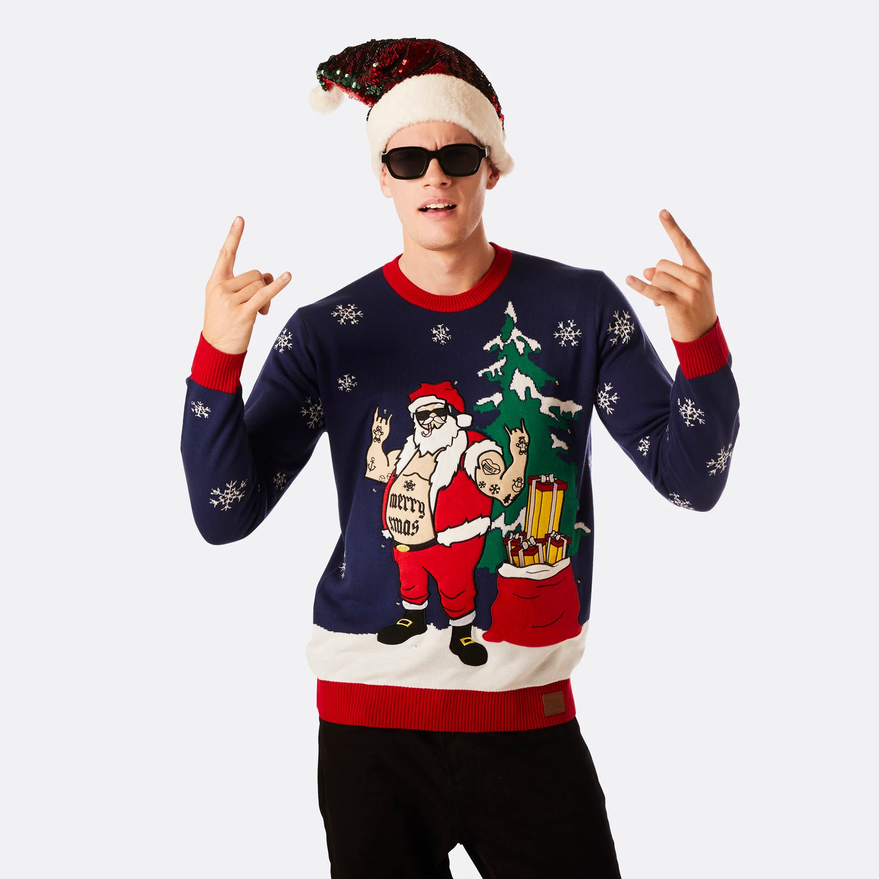 Biker Weihnachtspullover Herren - Image 3