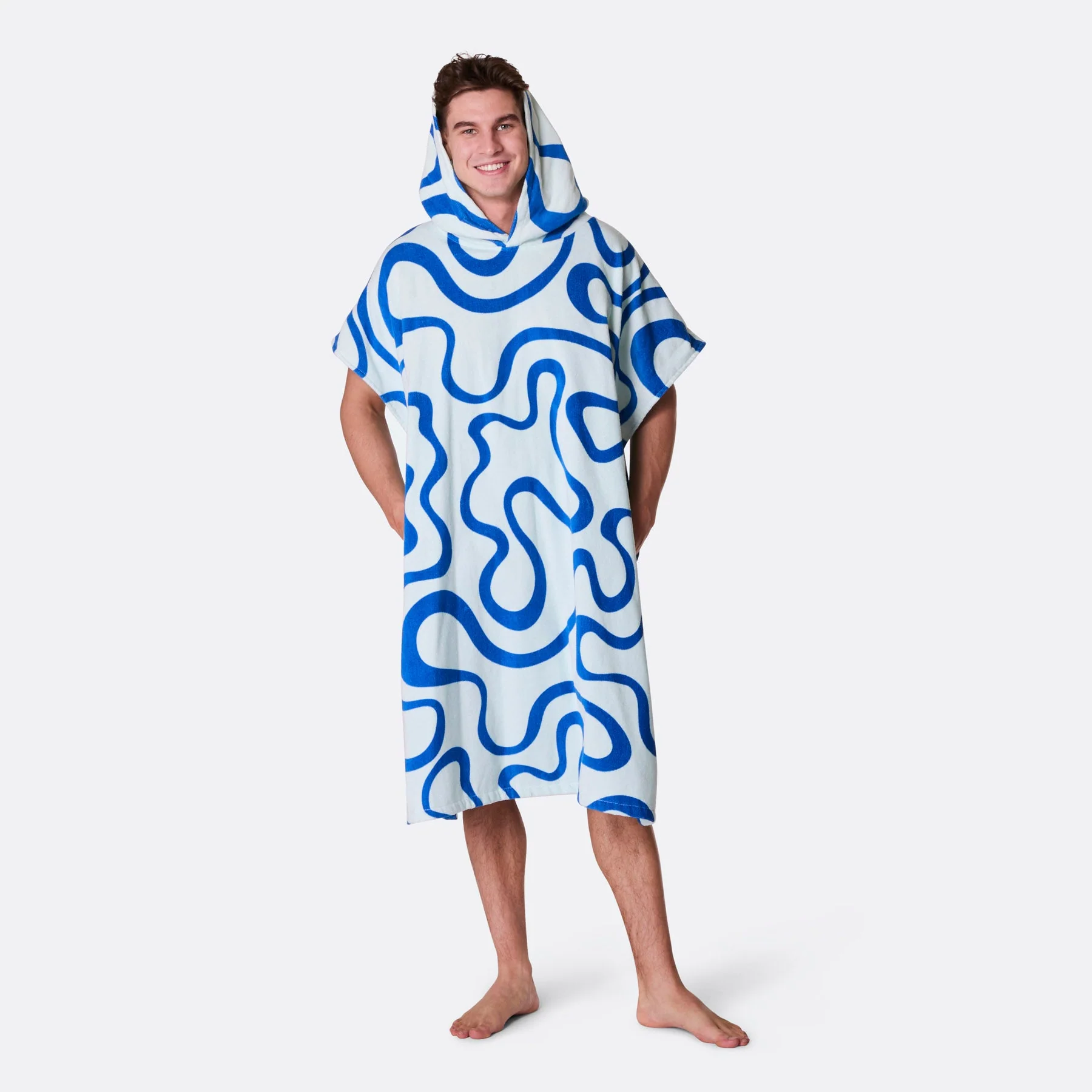 Blaue Wellen Badeponcho
