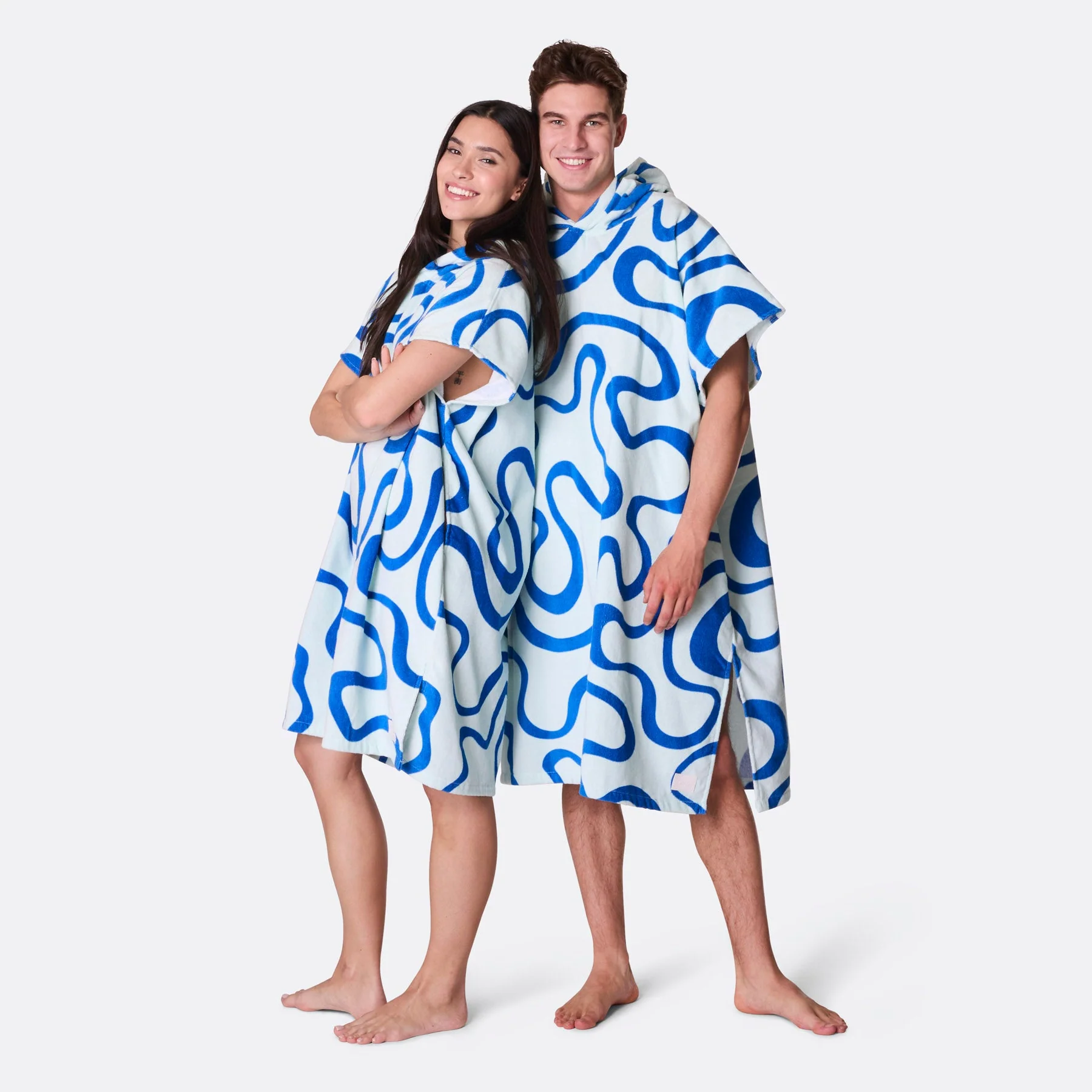 Blaue Wellen Badeponcho - Image 4