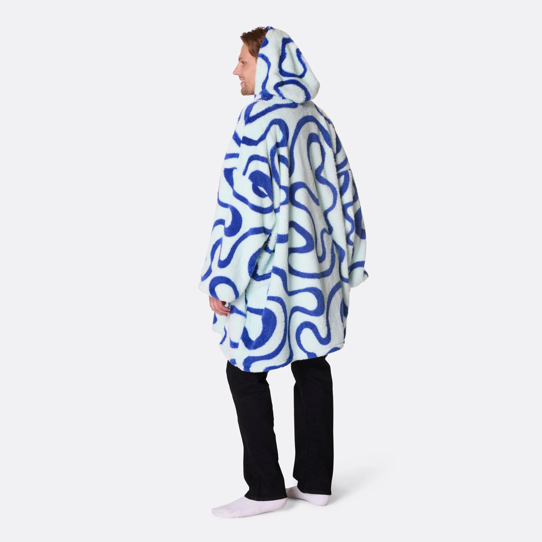 Blaue Wellen Teddy HappyHoodie - Image 8