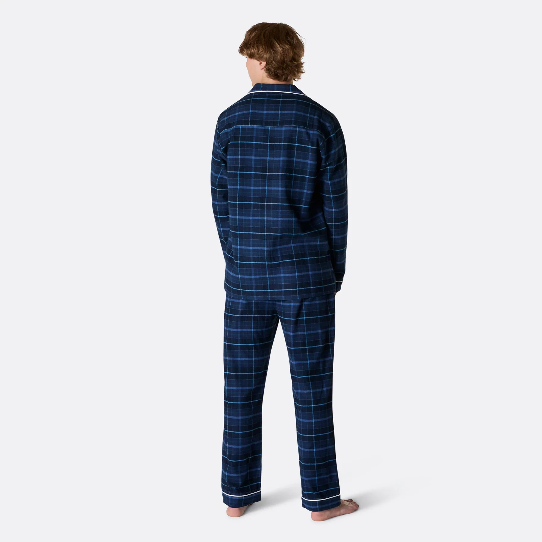 Blauer Flanell Weihnachtspyjama Herren - Image 5