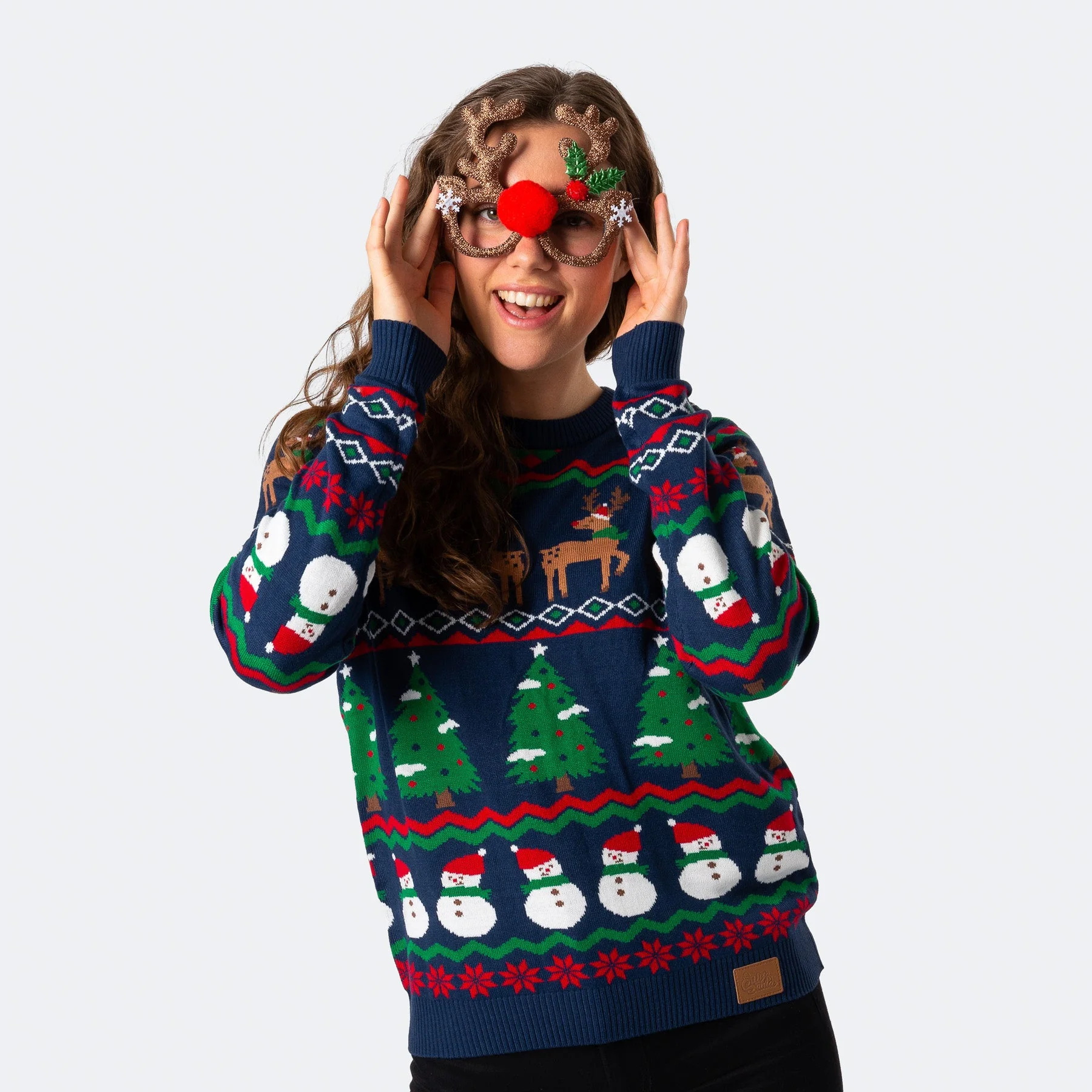 Blauer Ugly Christmas Sweater Damen - Image 2