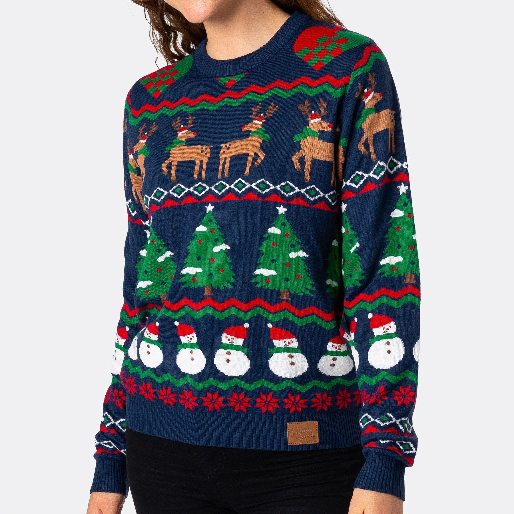 Blauer Ugly Christmas Sweater Damen - Image 6