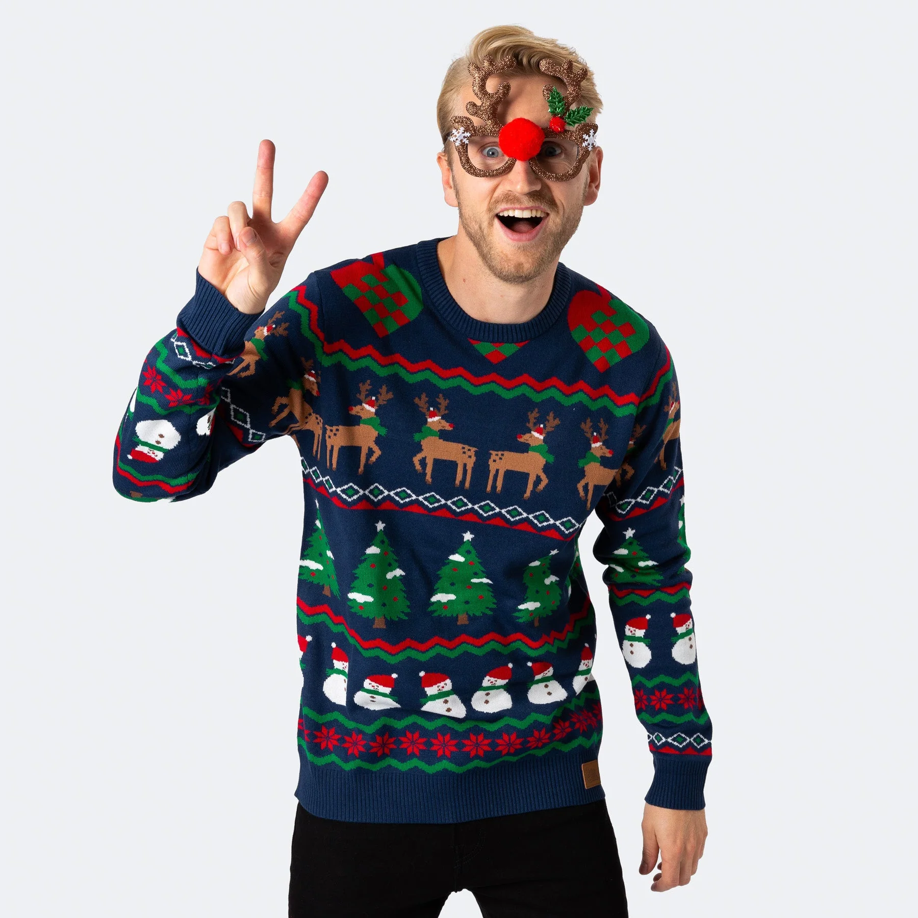 Blauer Ugly Christmas Sweater Herren - Image 2