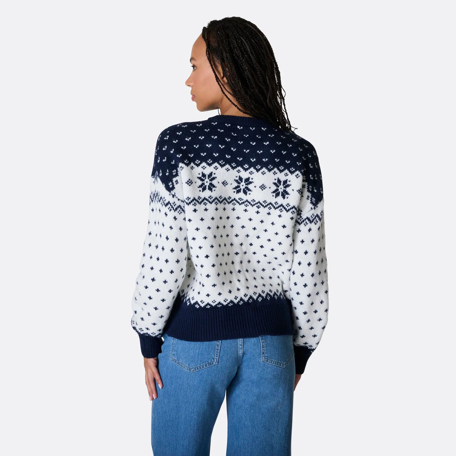 Blauer Weihnachts-Cardigan Damen - Image 4