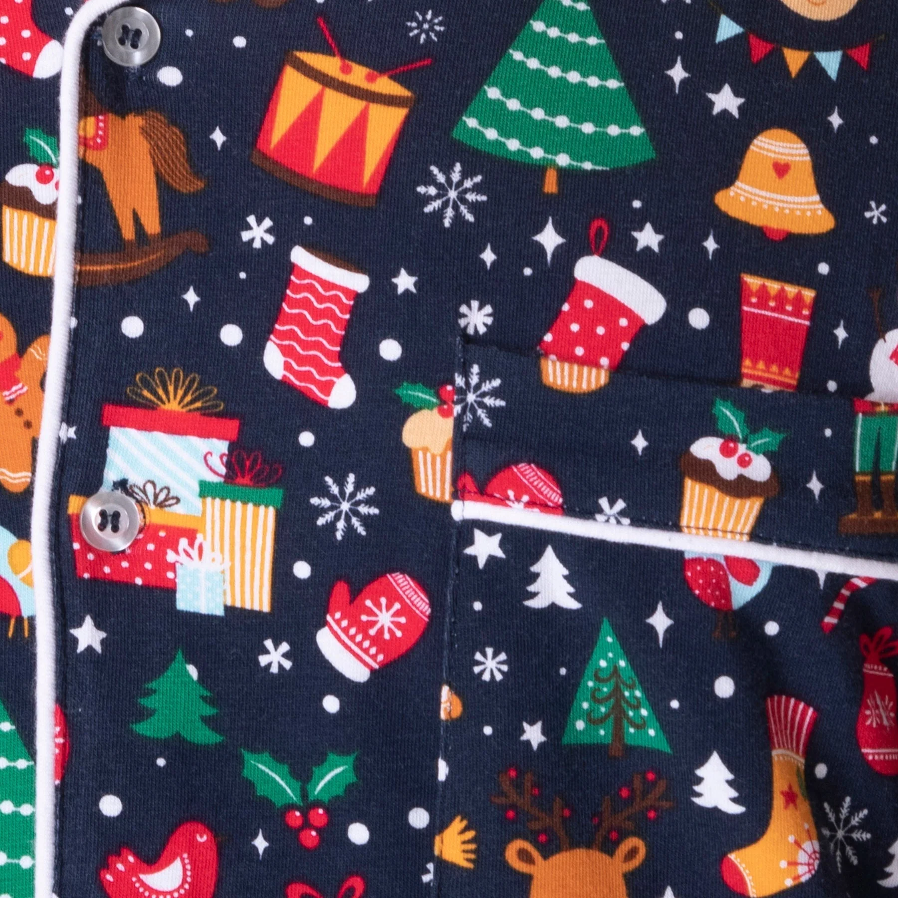 Blauer Weihnachtstraum Weihnachtspyjama mit Kragen Kinder - Image 4