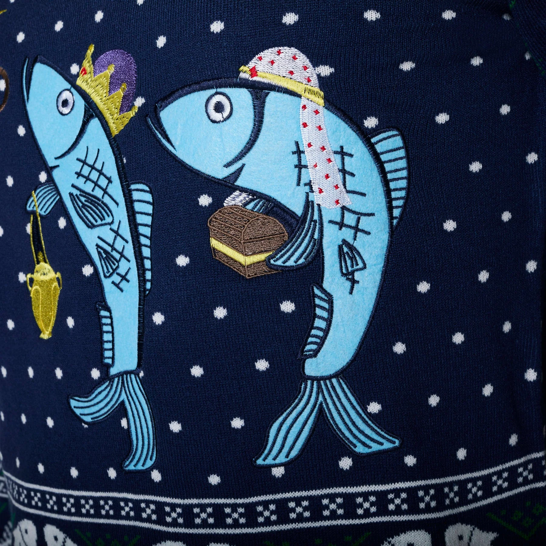 Drei weiße Fische Weihnachtspullover Damen - Image 6