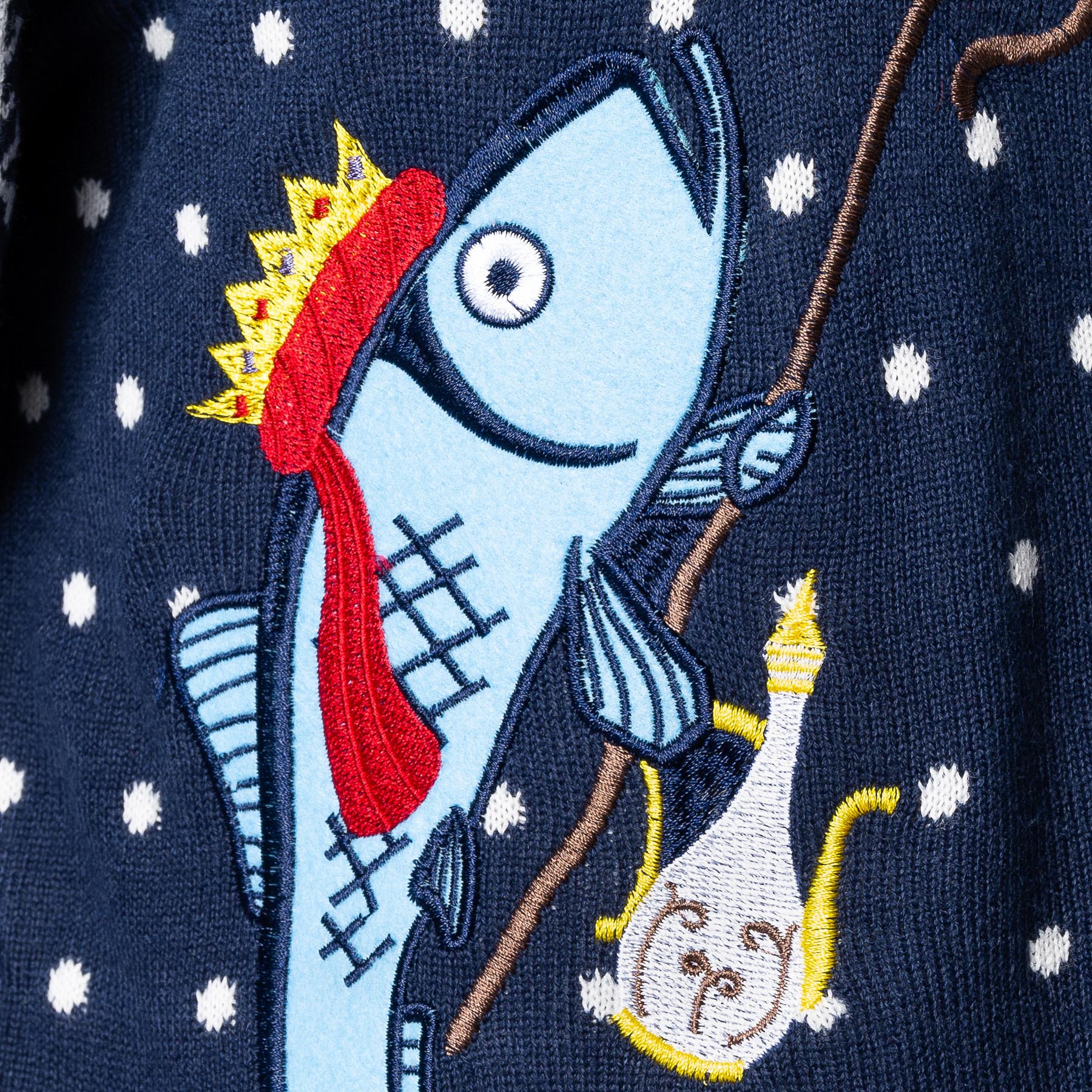 Drei weiße Fische Weihnachtspullover Herren - Image 6
