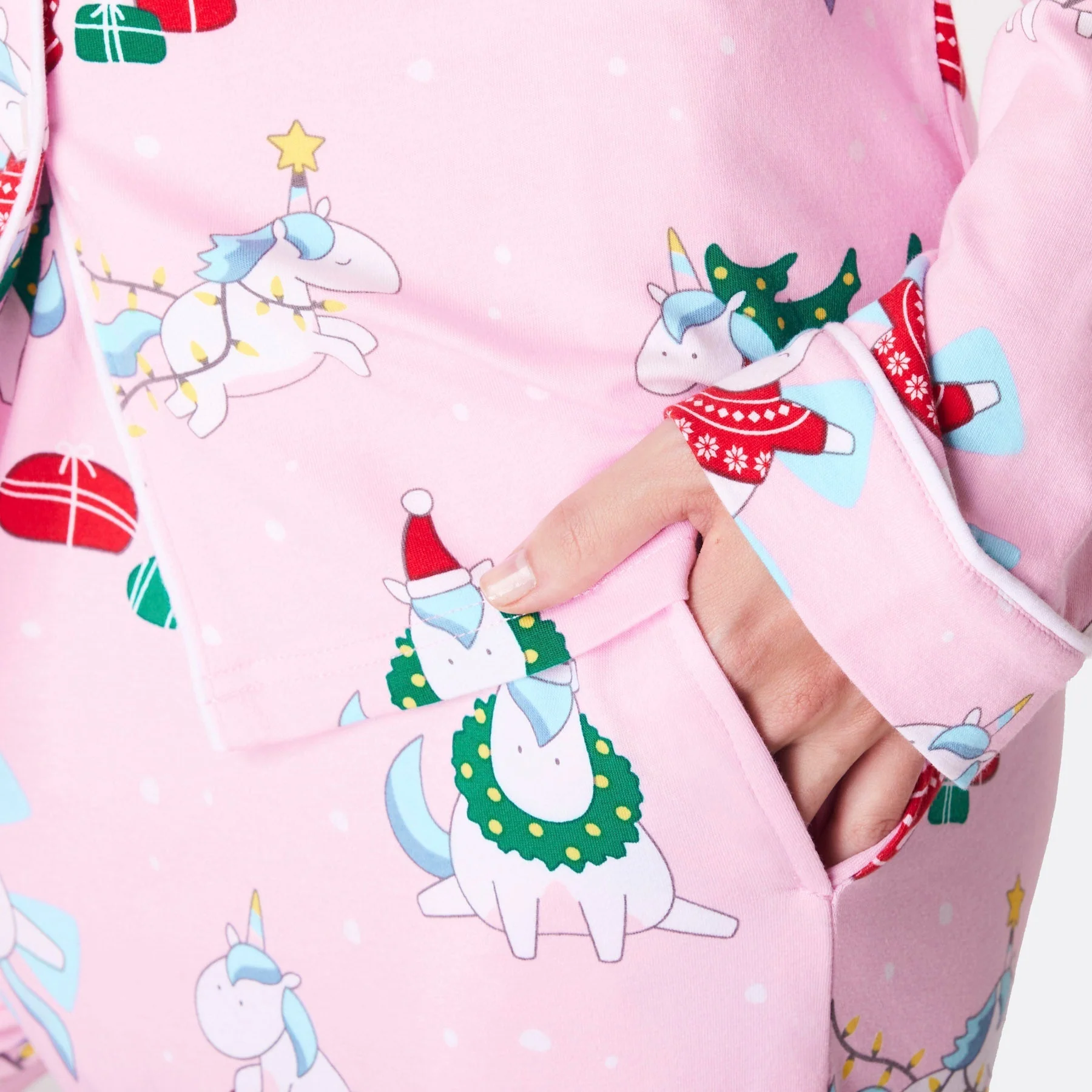 Einhorn Weihnachtspyjama mit Kragen Damen - Image 5