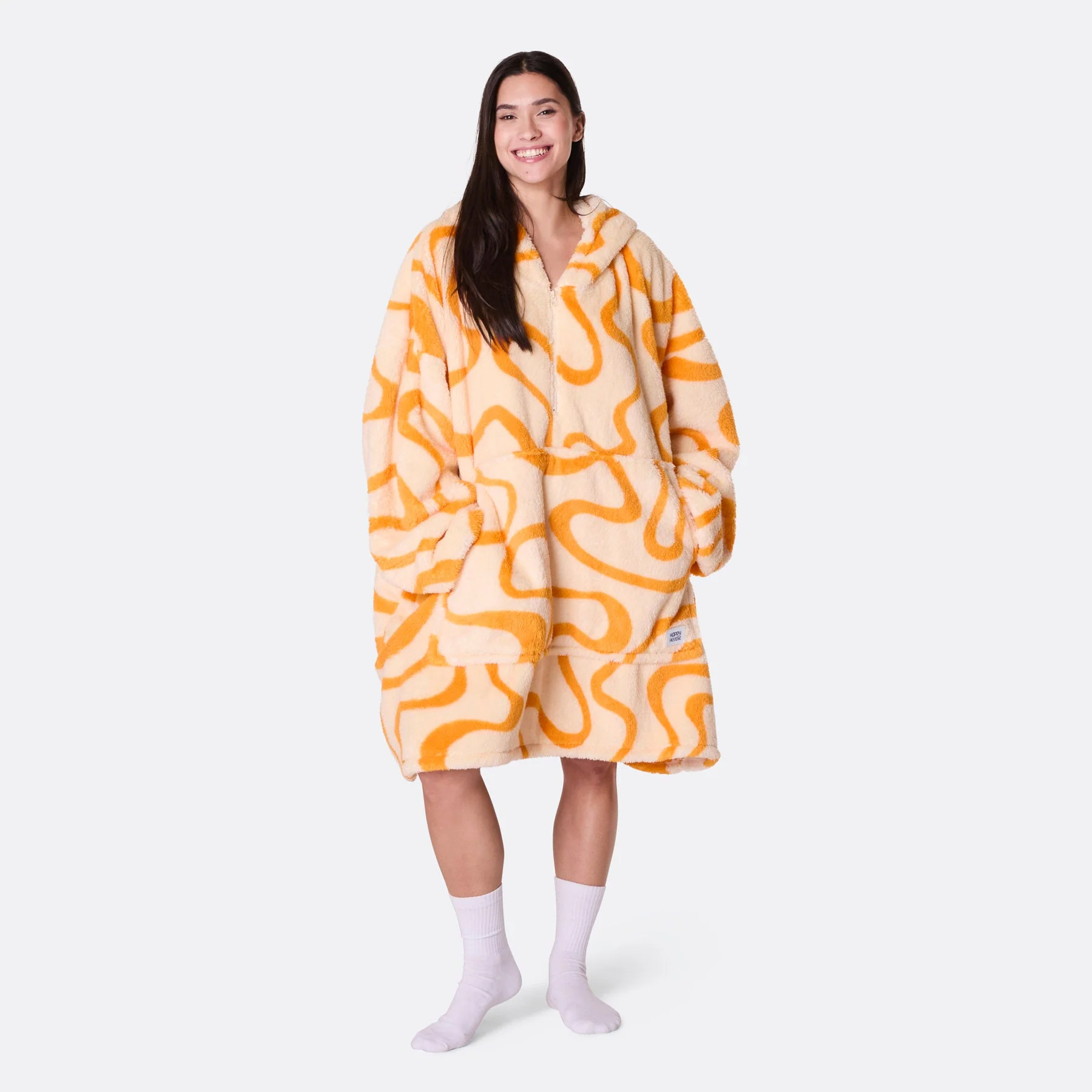 Gelbe Wellen Teddy HappyHoodie - Image 2