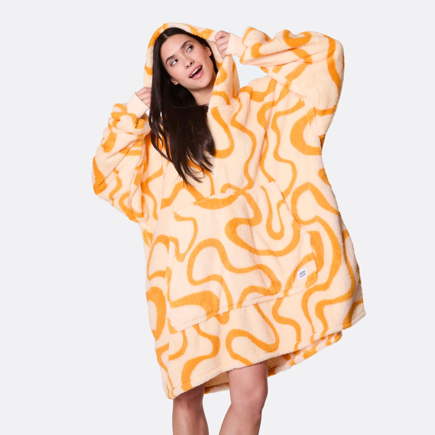 Gelbe Wellen Teddy HappyHoodie - Image 4