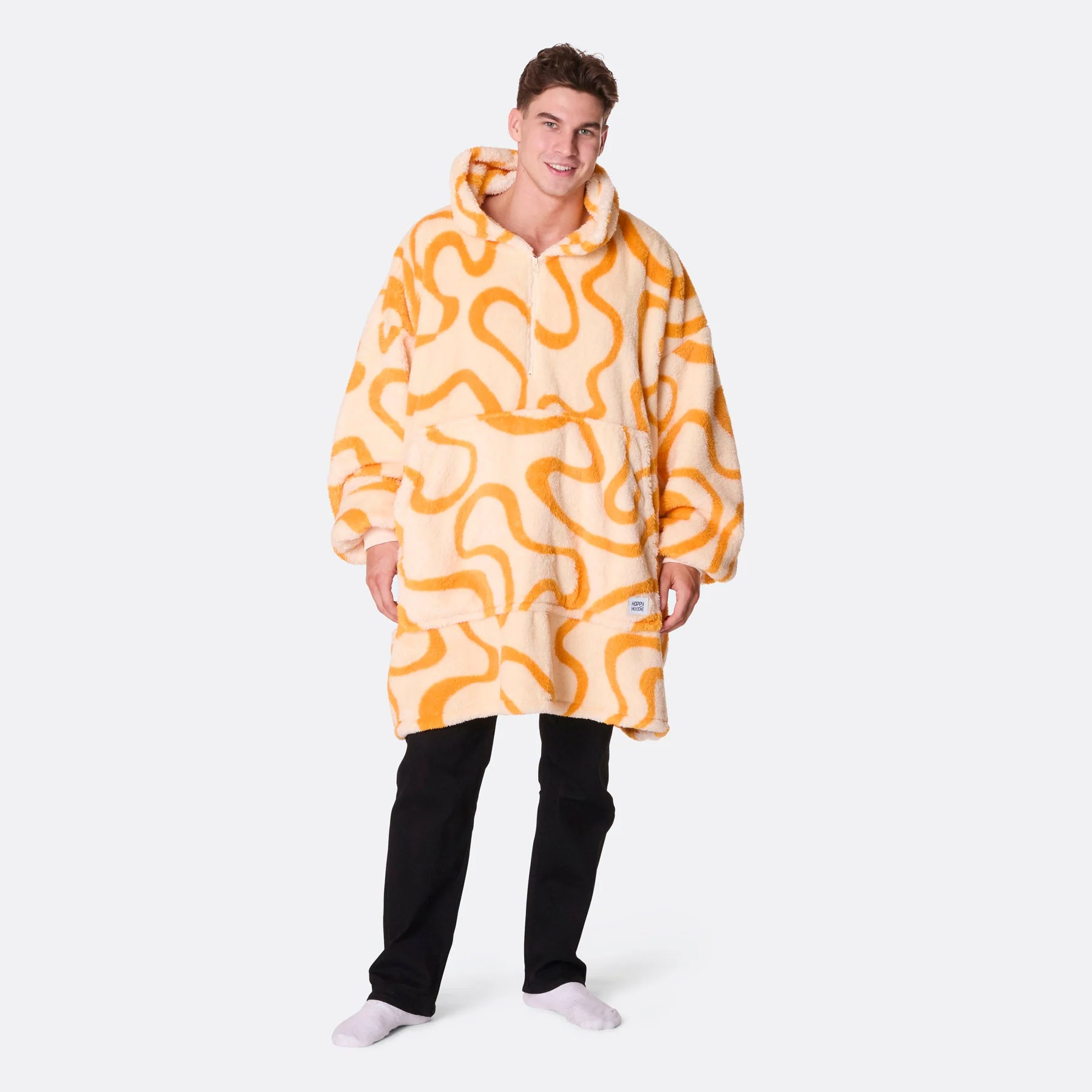 Gelbe Wellen Teddy HappyHoodie - Image 6