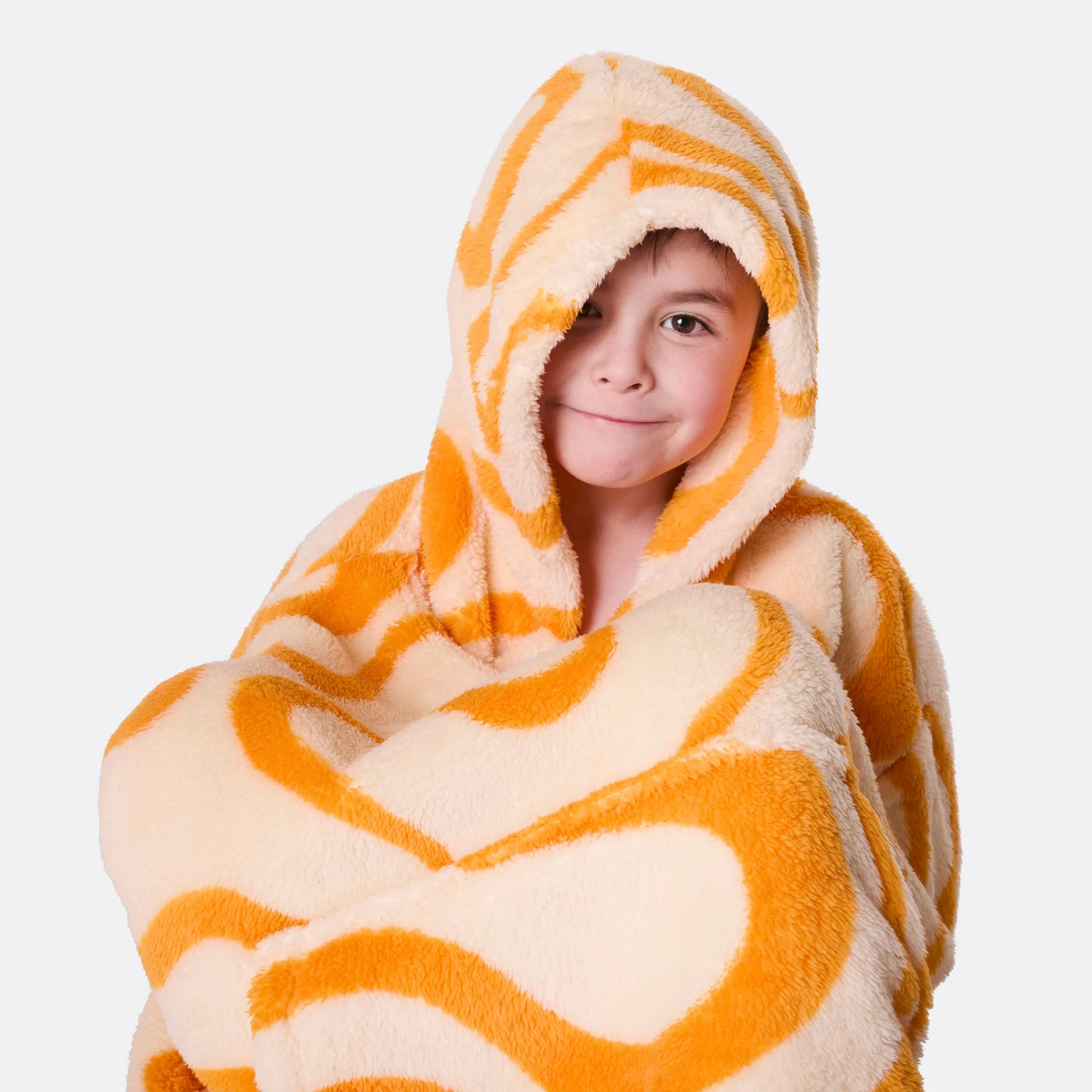 Gelbe Wellen Teddy HappyHoodie Kinder - Image 3