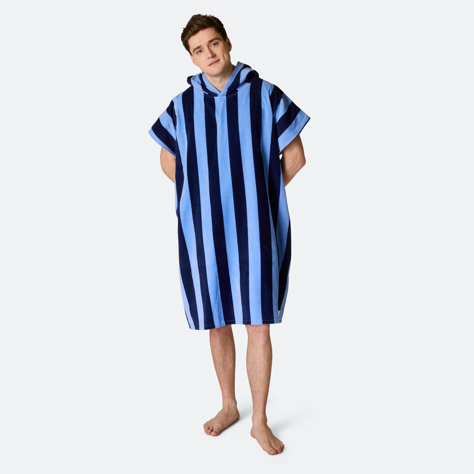 Gestreifter Blauer Badeponcho - Image 12