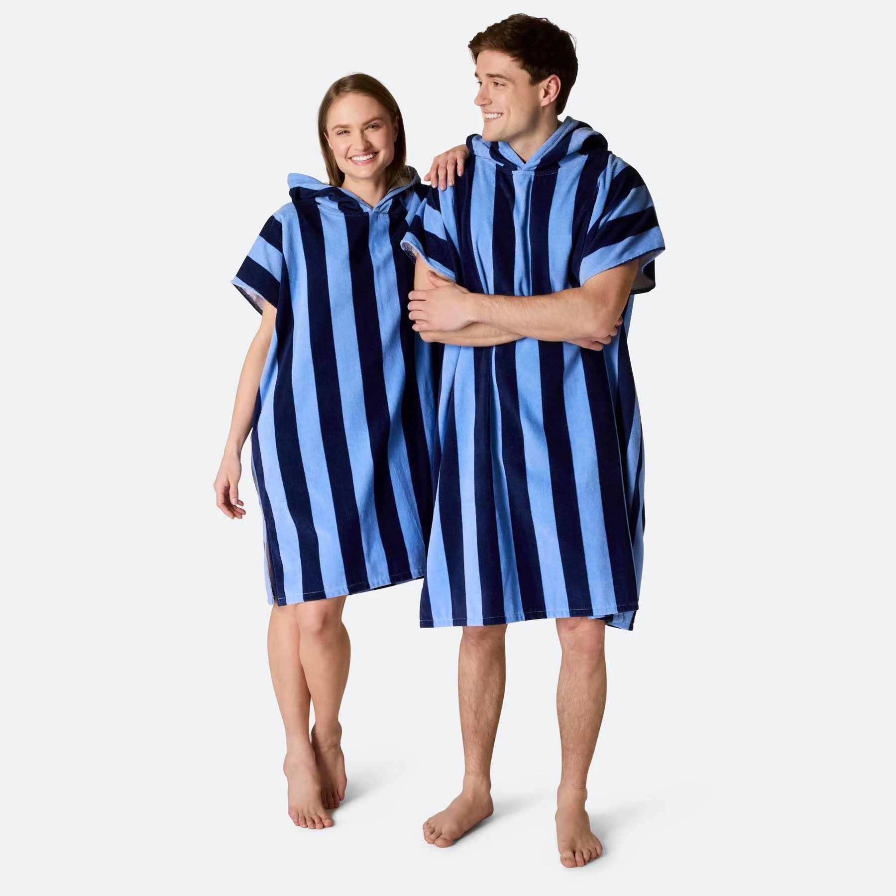 Gestreifter Blauer Badeponcho - Image 9