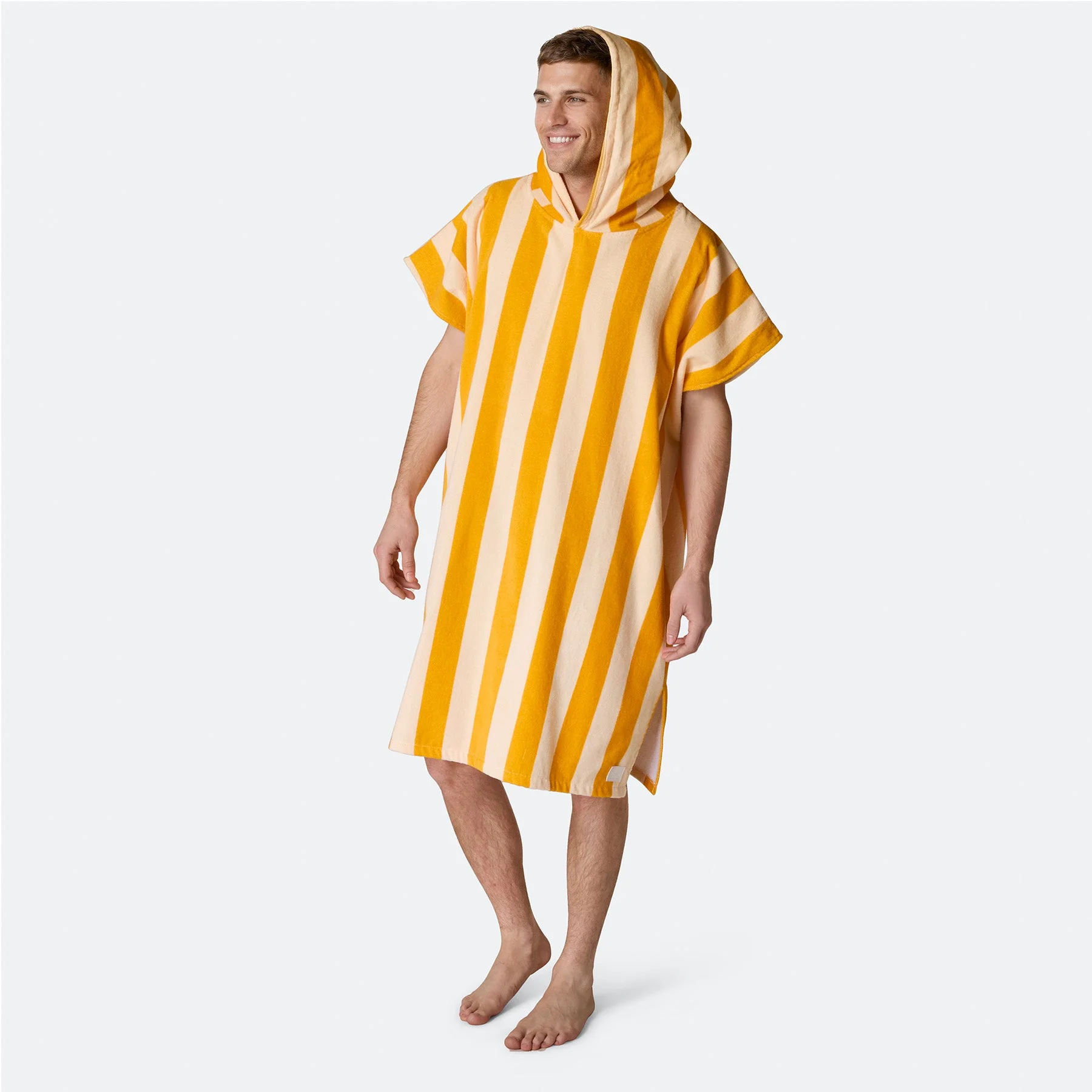 Gestreifter Gelber Badeponcho - Image 5
