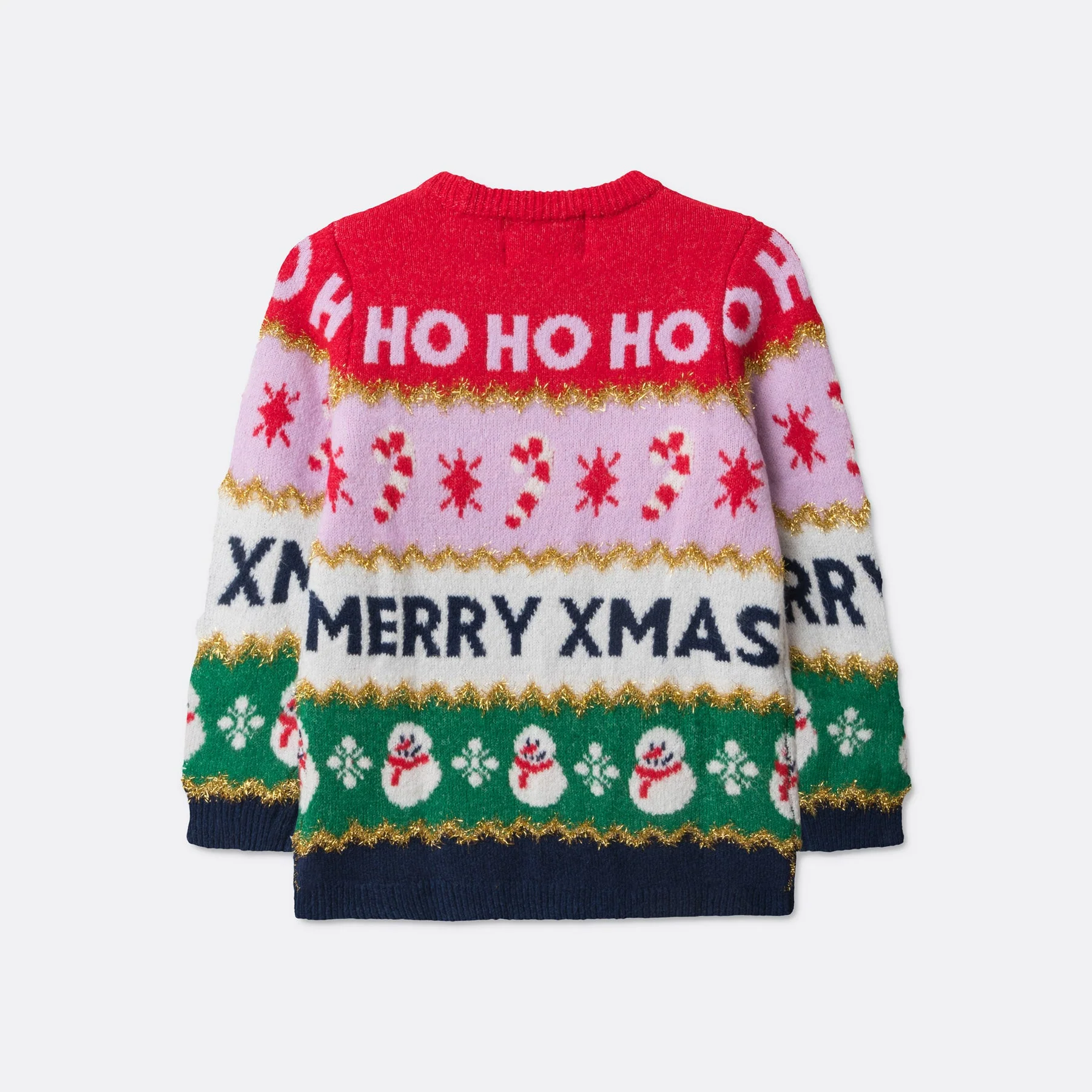 Gestreifter Oversized Weihnachtspullover Kinder - Image 4