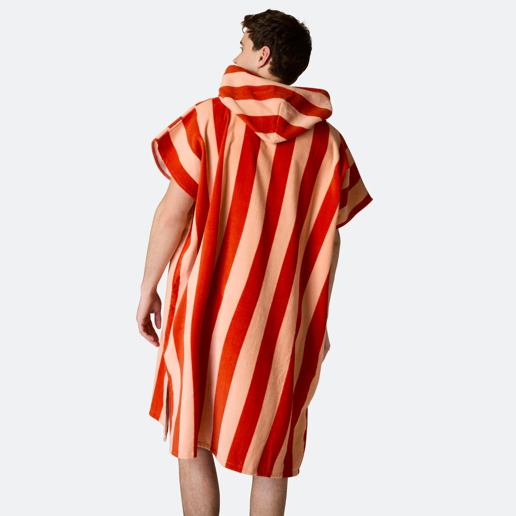 Gestreifter Roter Badeponcho - Image 13