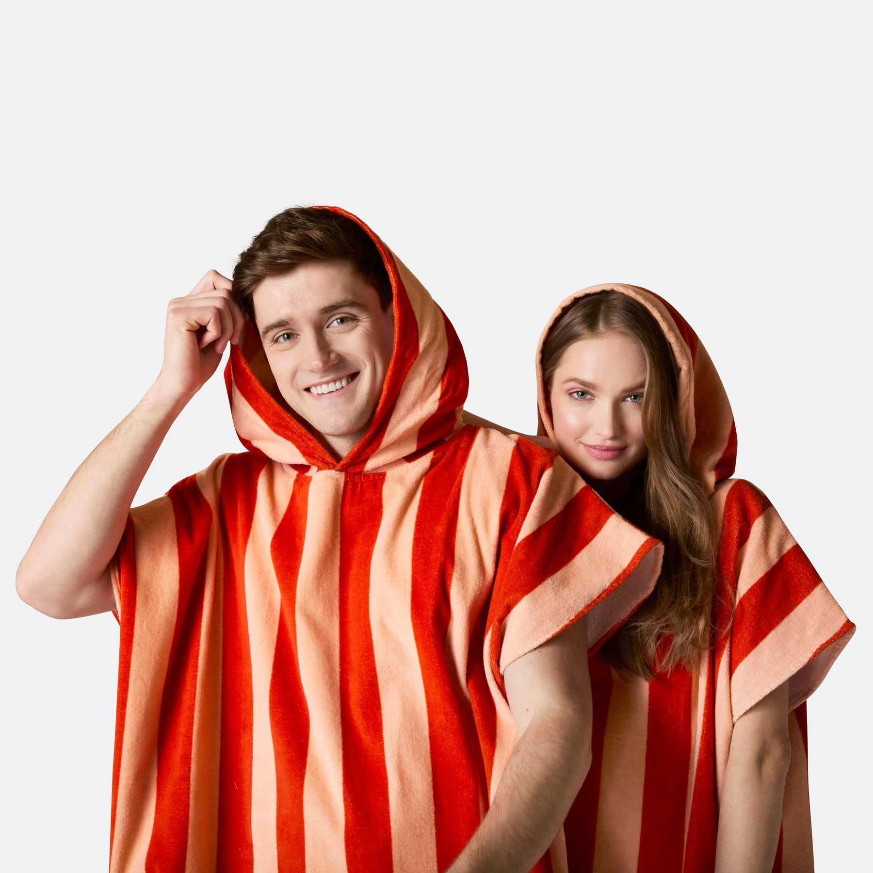 Gestreifter Roter Badeponcho - Image 14