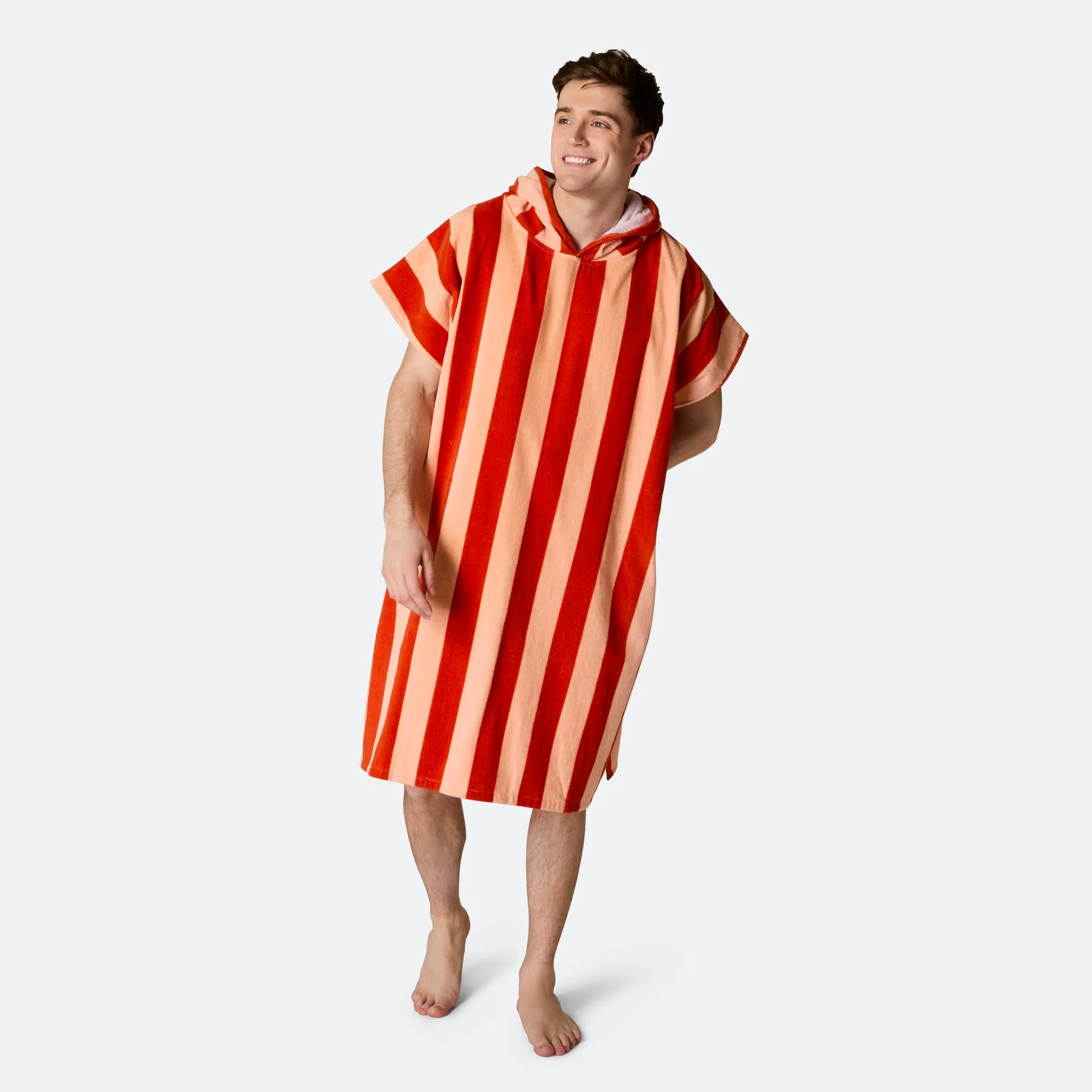 Gestreifter Roter Badeponcho - Image 15