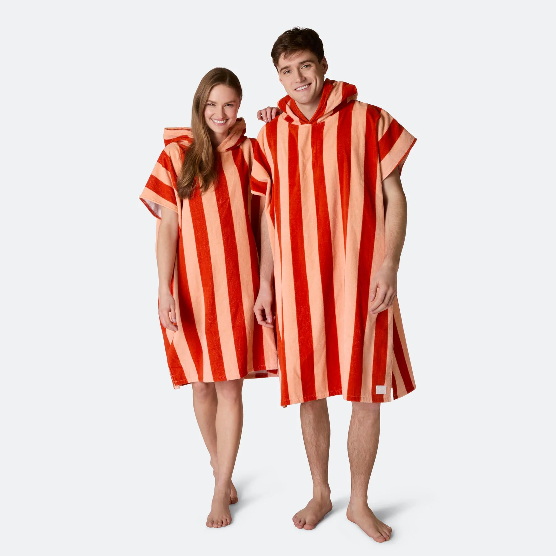 Gestreifter Roter Badeponcho - Image 17