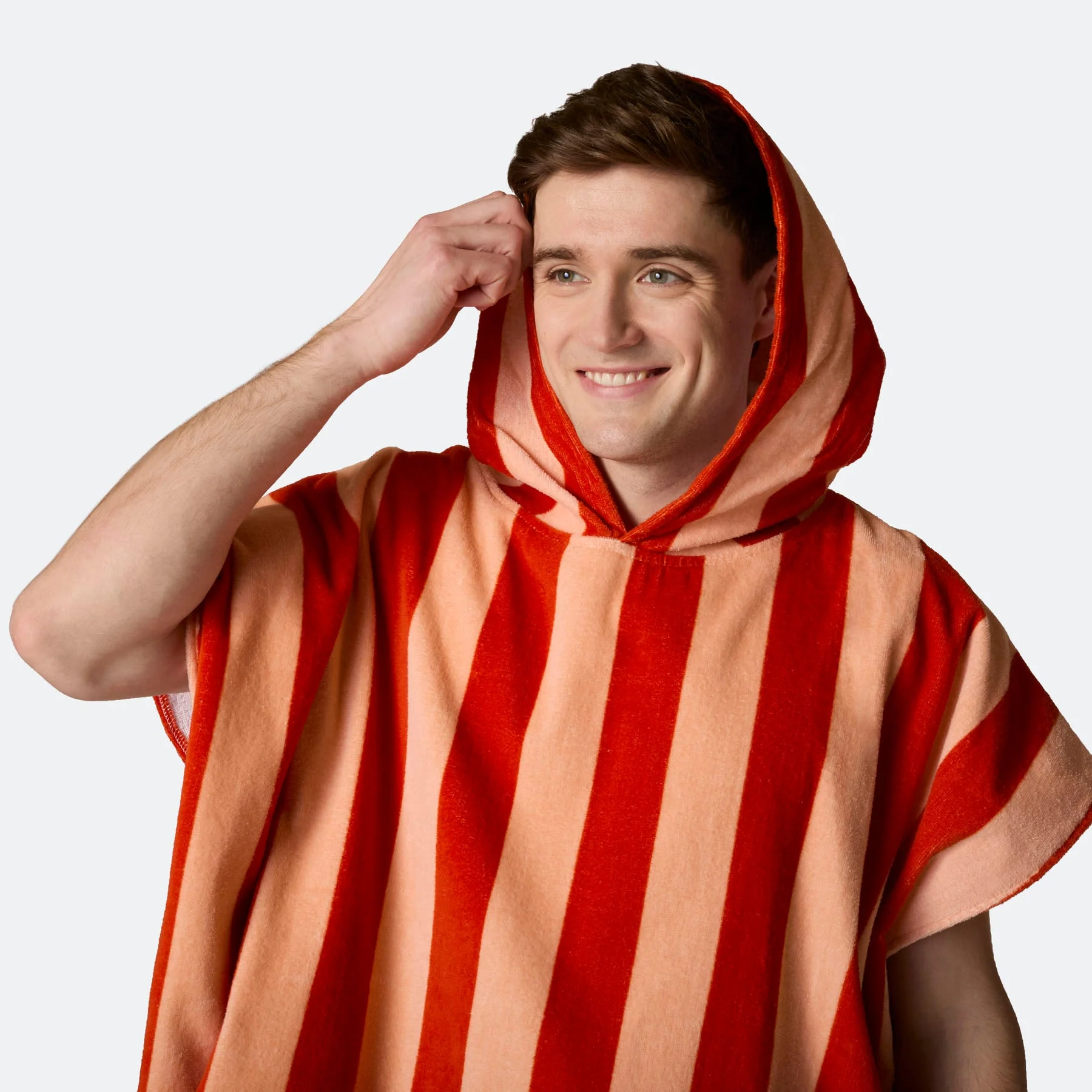 Gestreifter Roter Badeponcho - Image 18