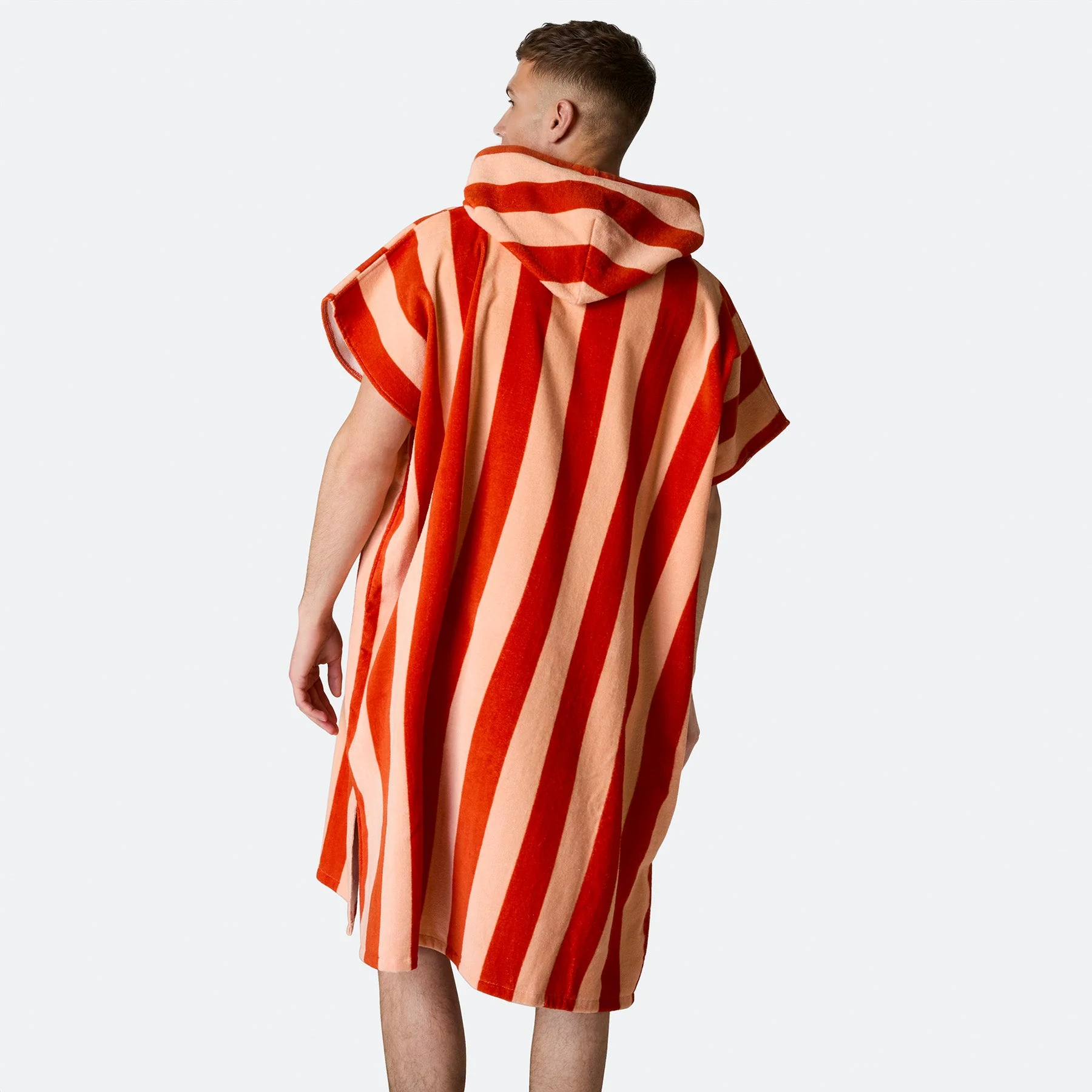 Gestreifter Roter Badeponcho - Image 6