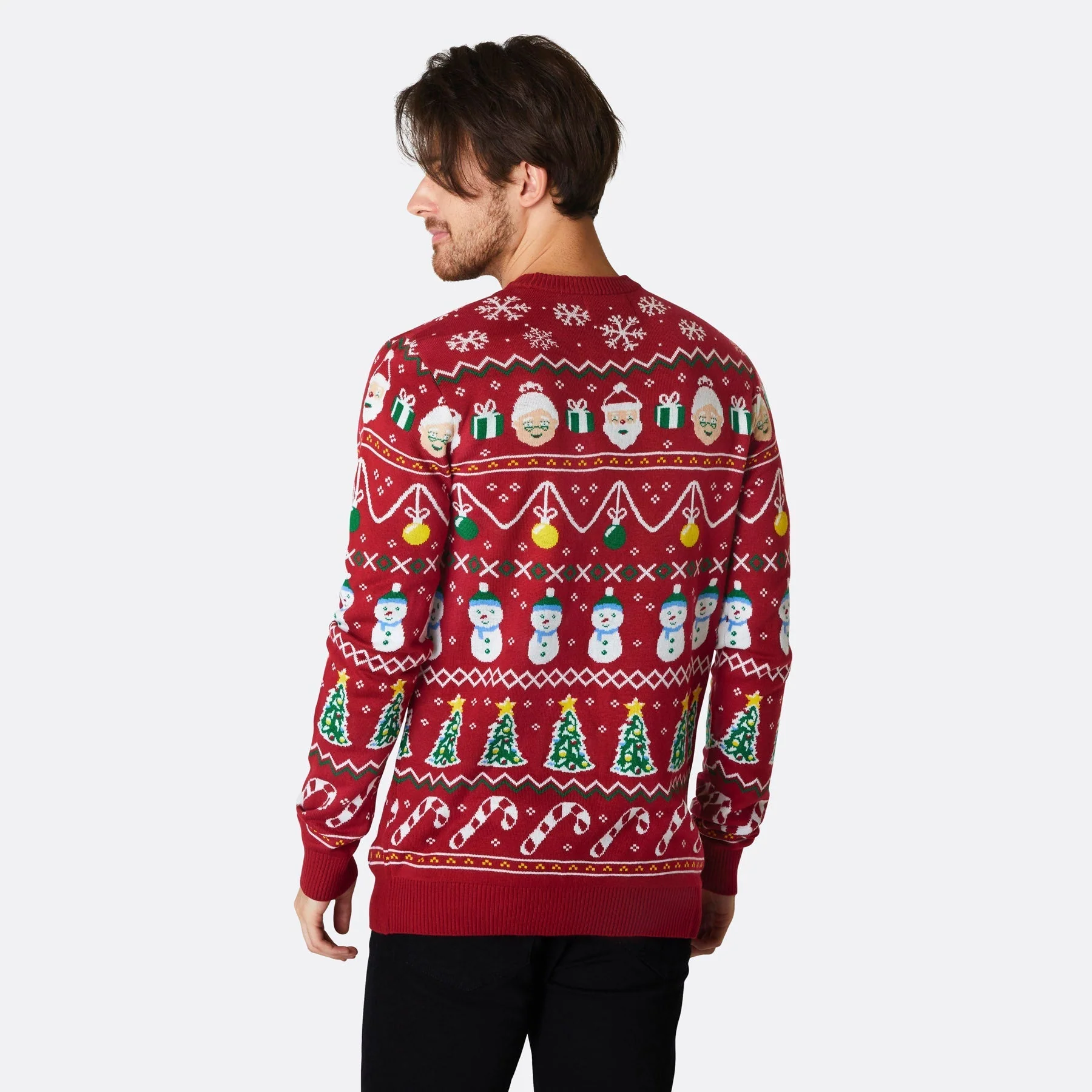 Gestreifter Roter Weihnachtspullover Herren - Image 3