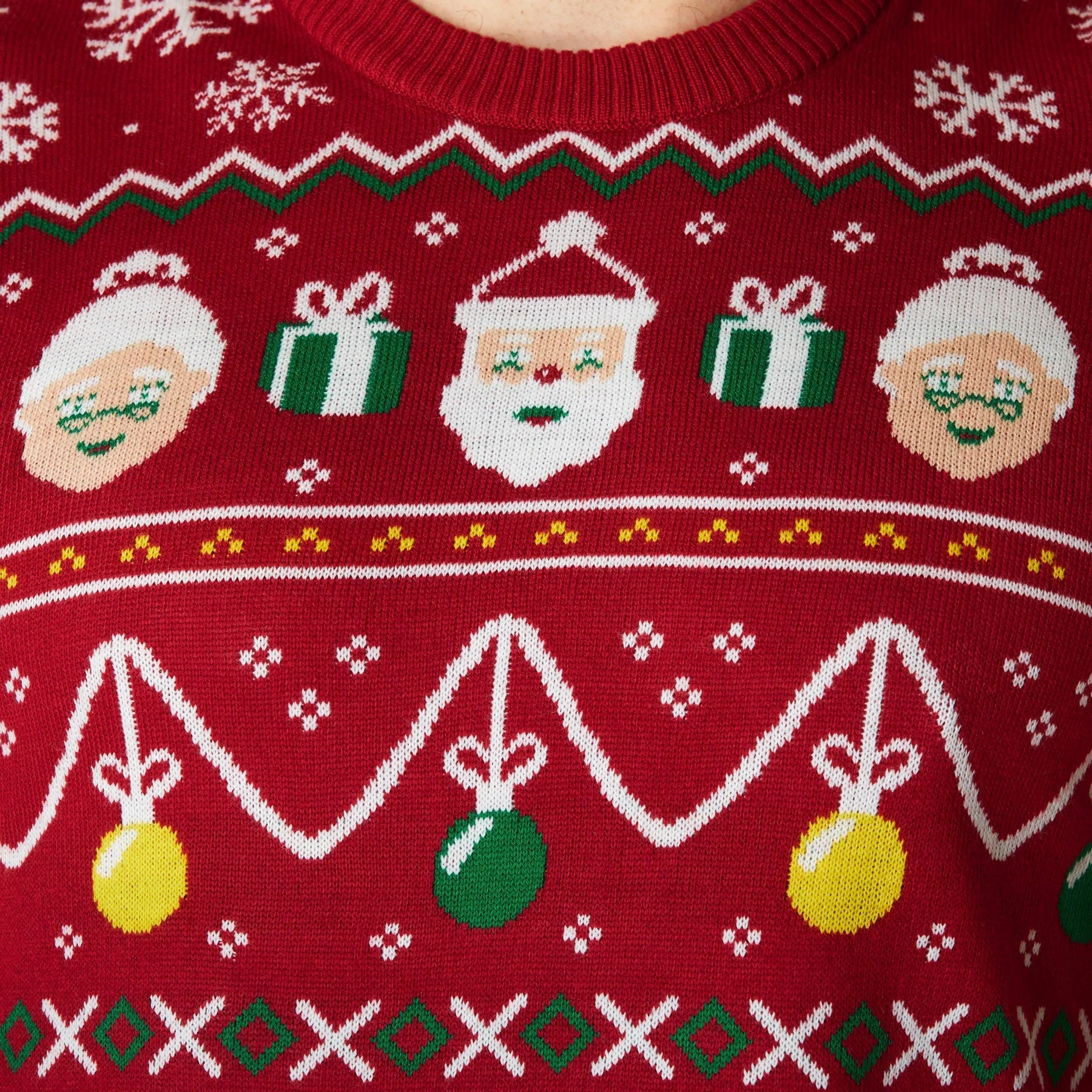 Gestreifter Roter Weihnachtspullover Herren - Image 4