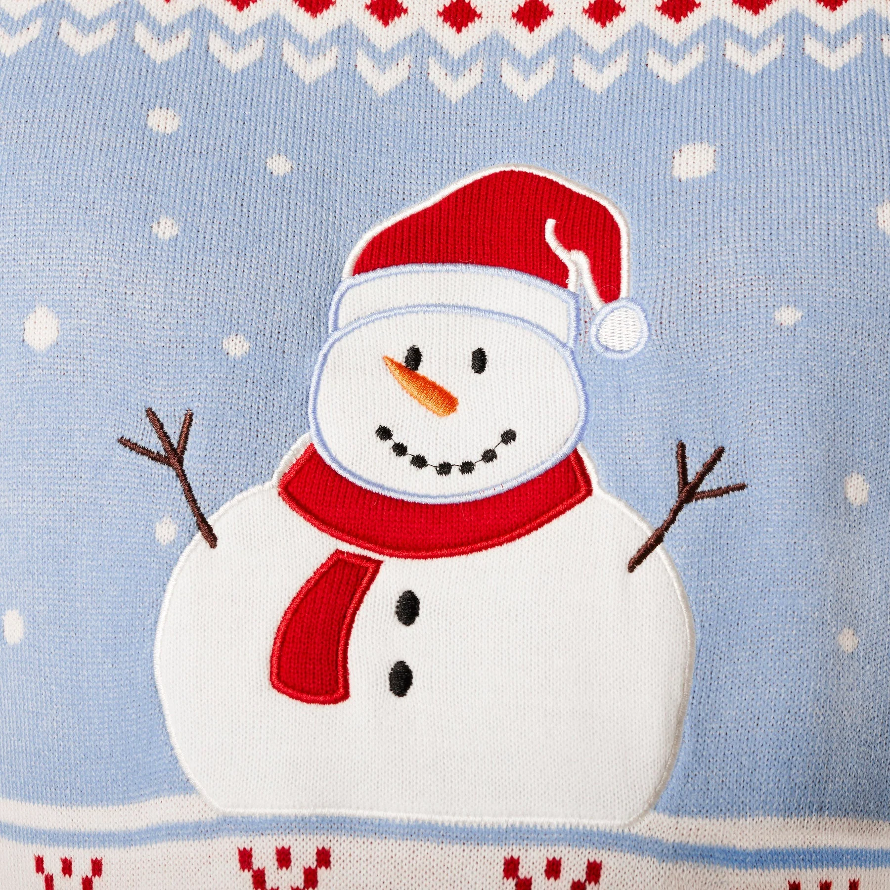 Gestreifter Schneemann Weihnachtspullover Herren - Image 4