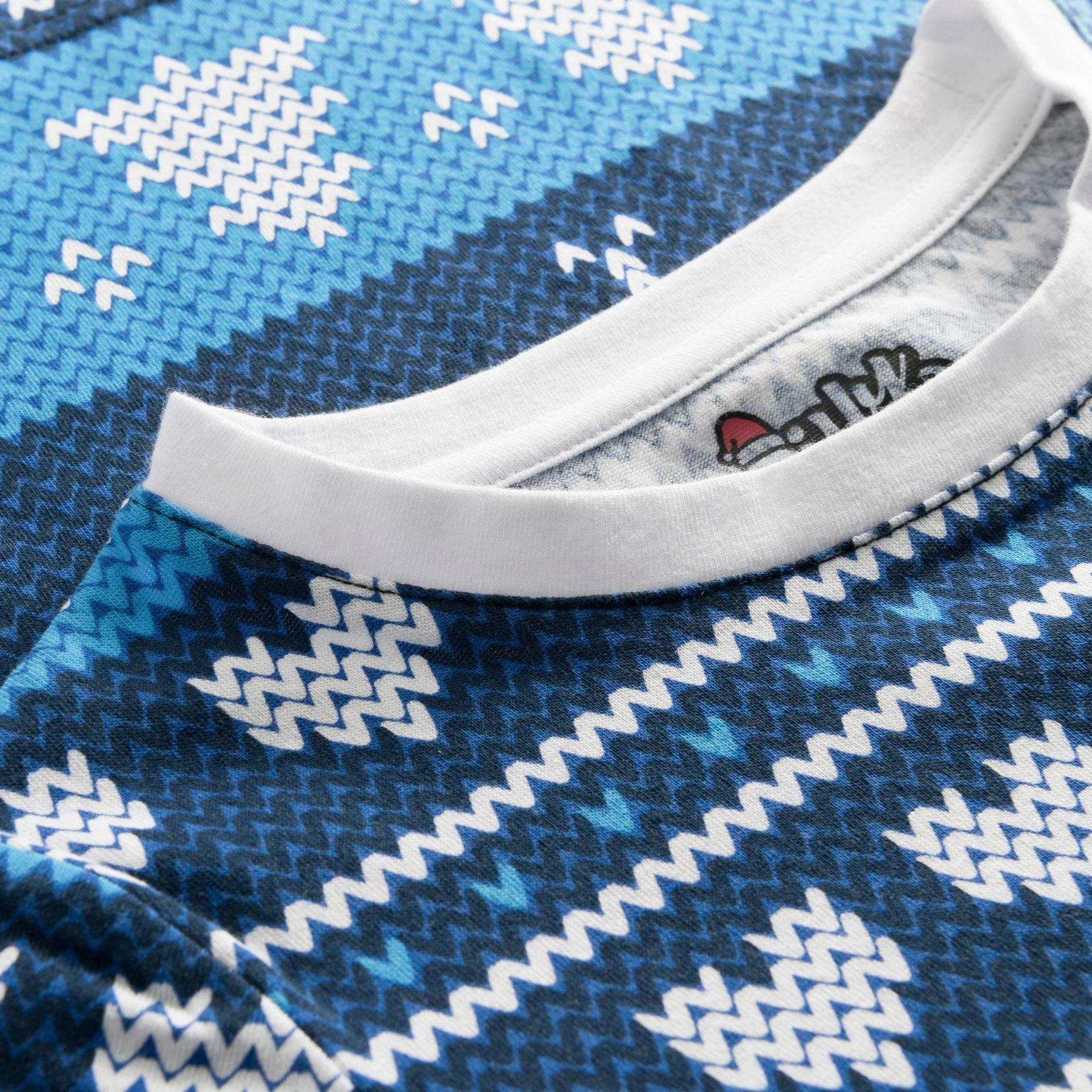 Blauer Strickmuster Pyjama Kinder - Image 6