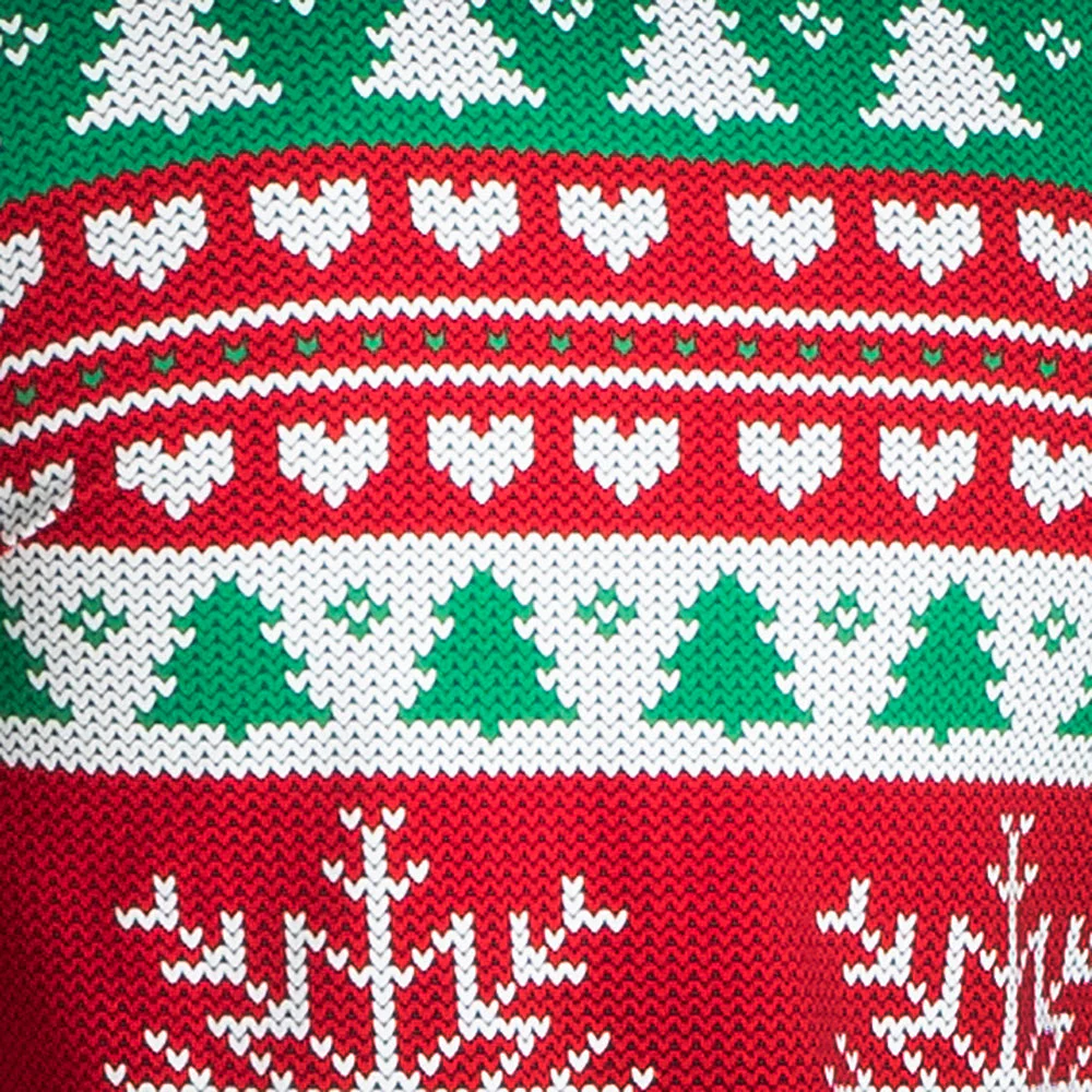 Roter Strickmuster Weihnachtspyjama Herren - Image 7