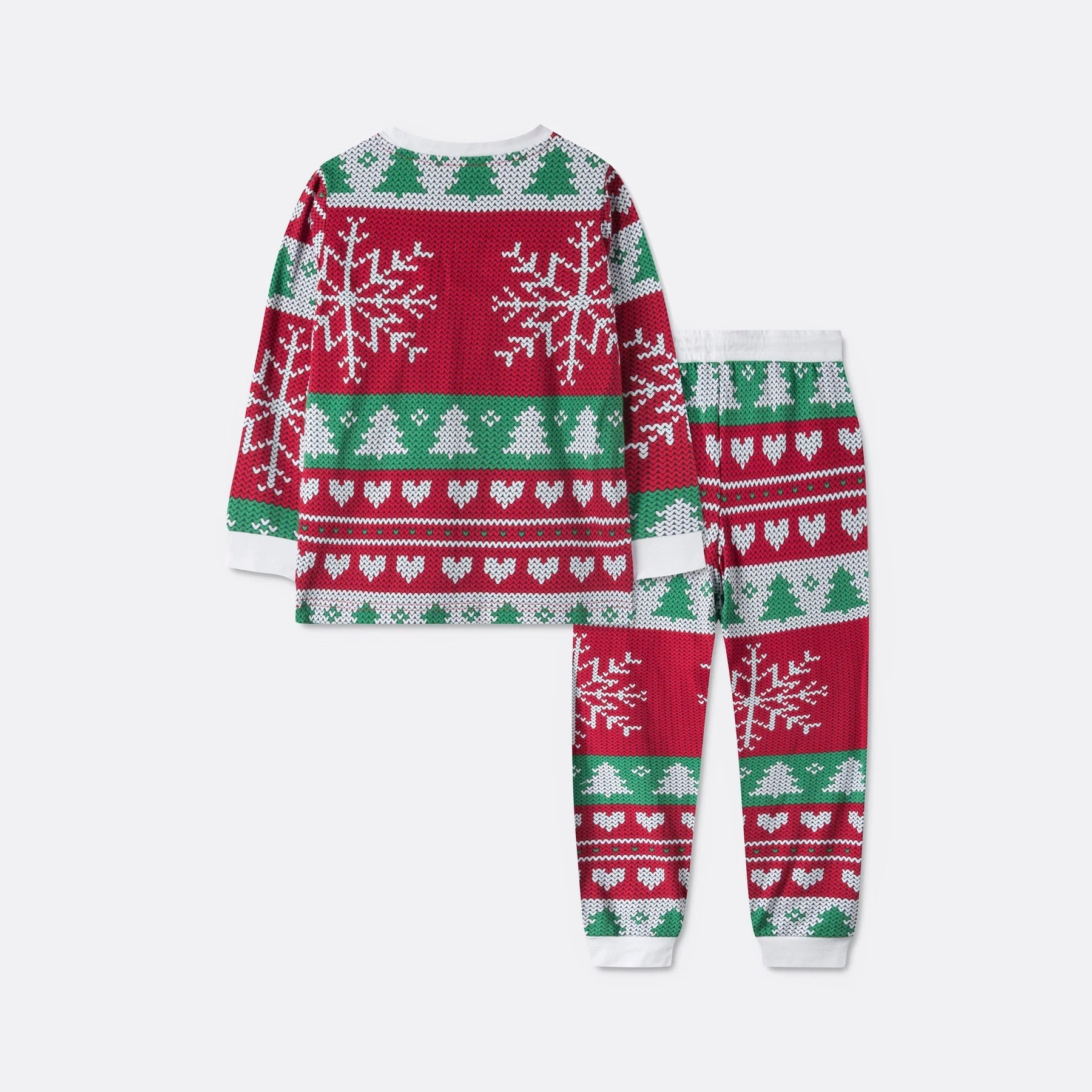 Roter Strickmuster Weihnachtspyjama Kinder - Image 2