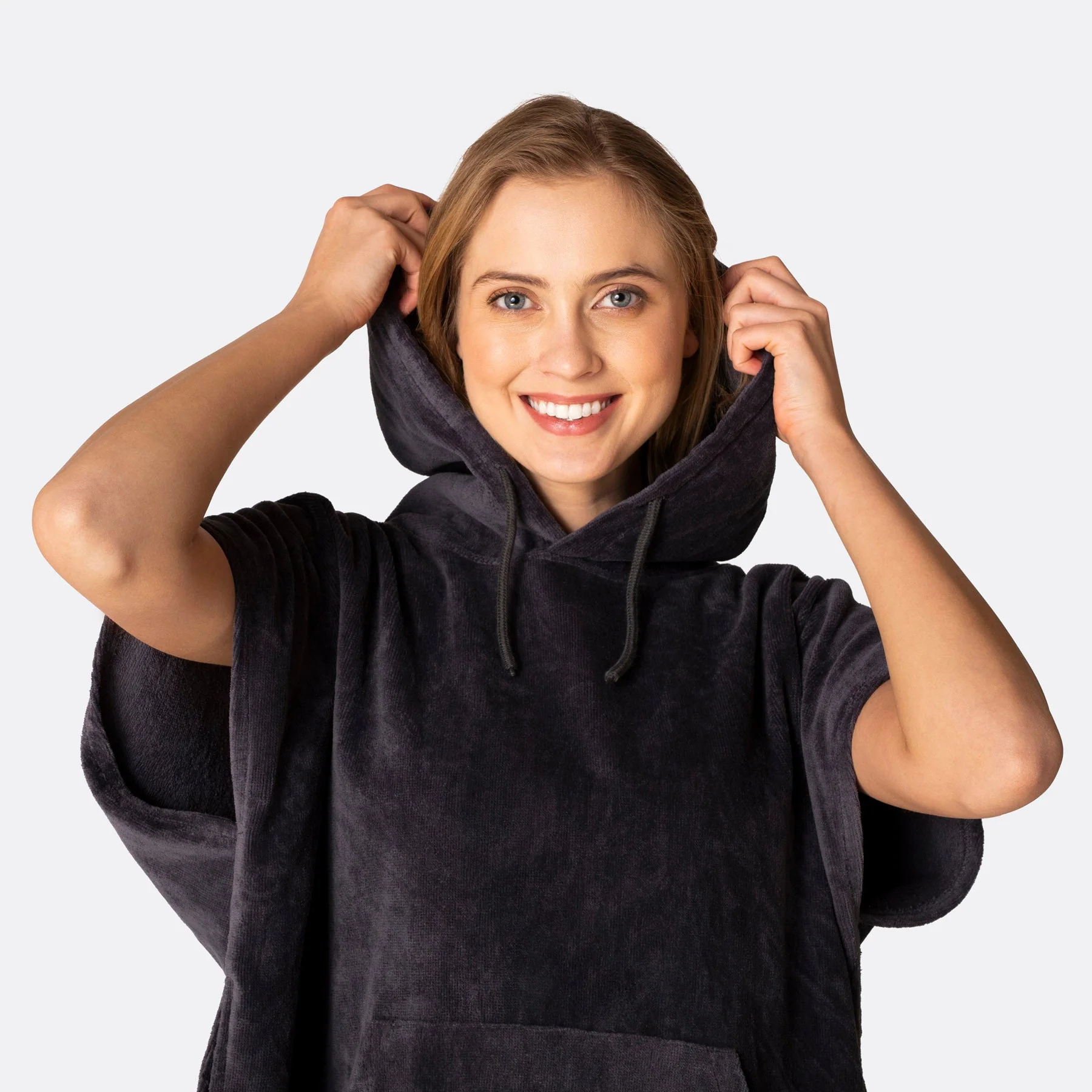 Dunkelgrauer Badeponcho - Image 4