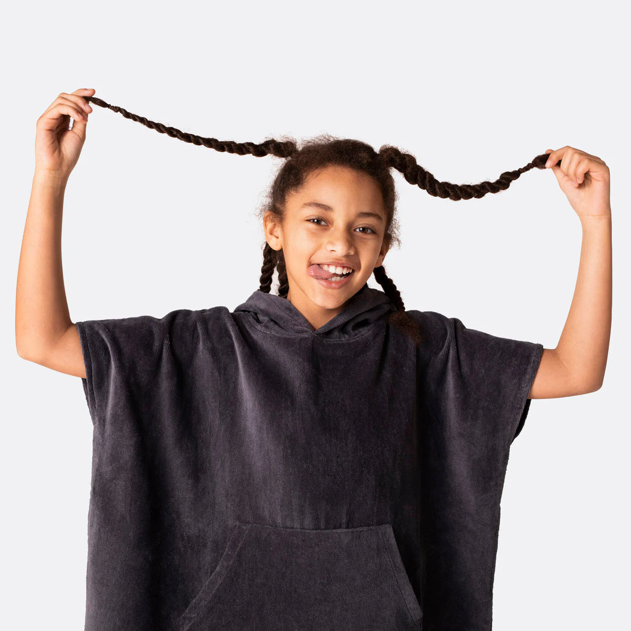 Dunkelgrauer Badeponcho Kinder - Image 3