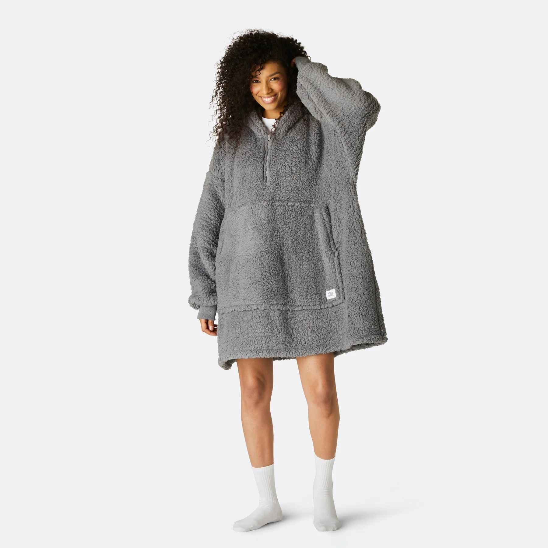 Grauer Sherpa HappyHoodie - Image 3