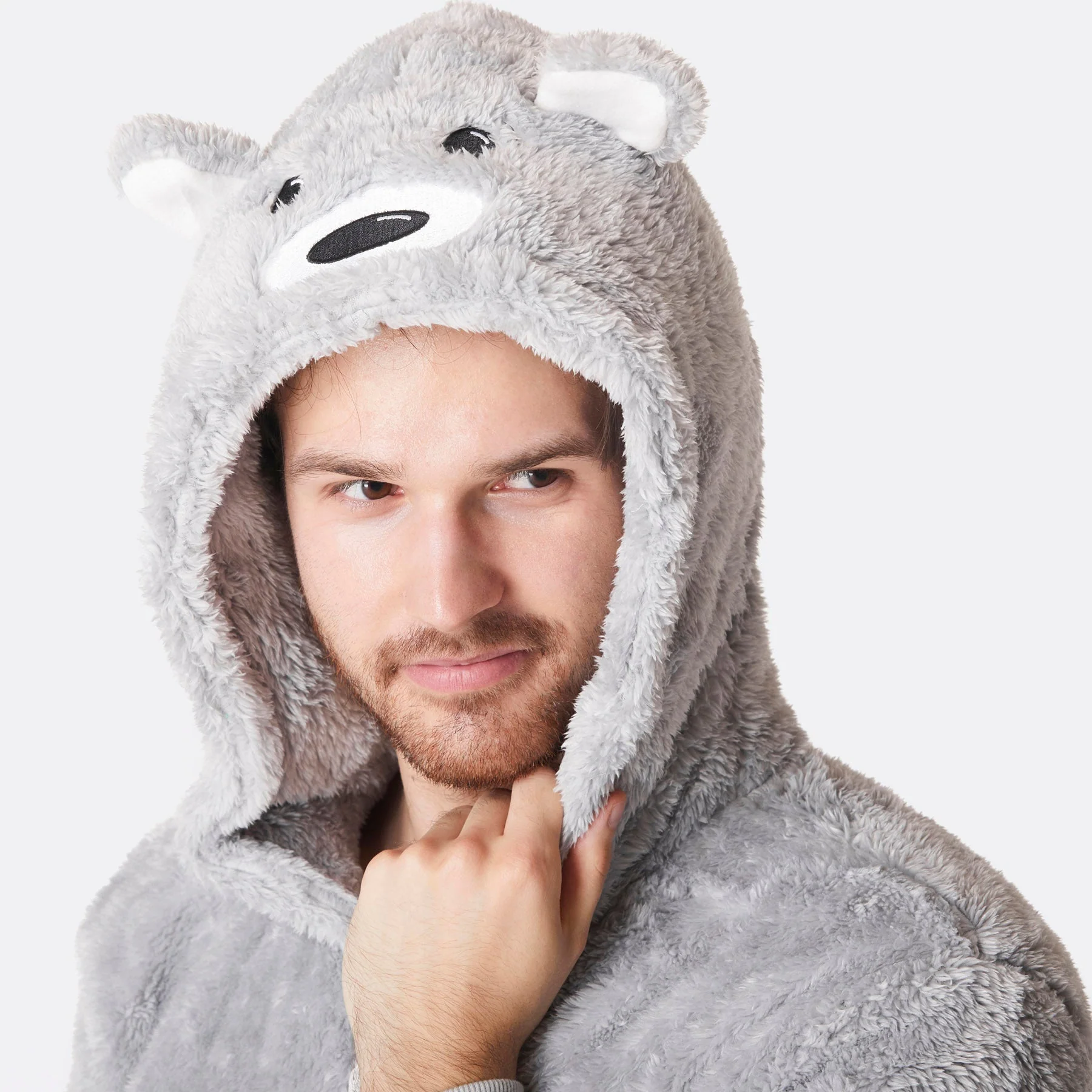 Grauer Teddybär Onesie Herren - Image 5