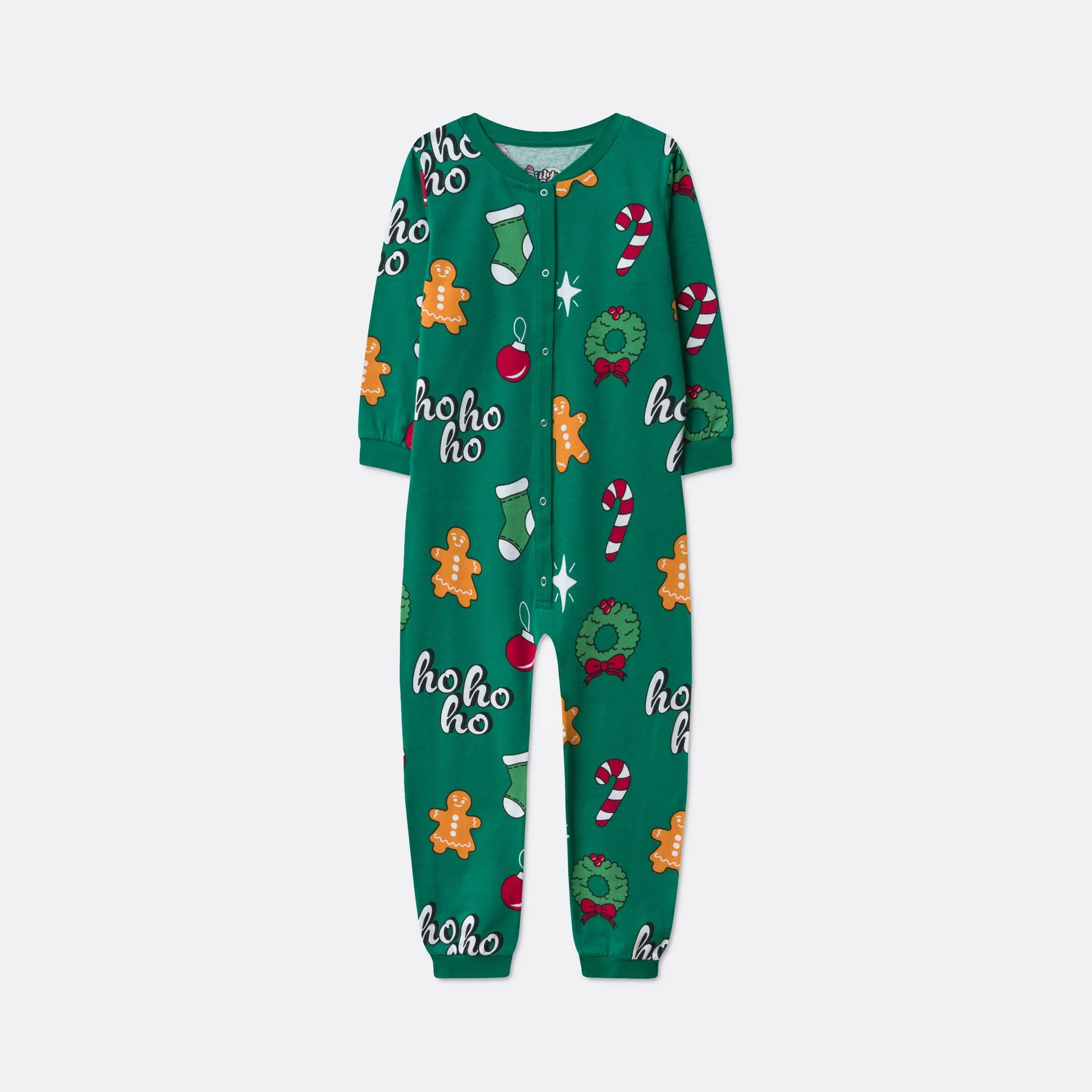 Grüner Hohoho Overall Weihnachtspyjama Kinder - Image 3