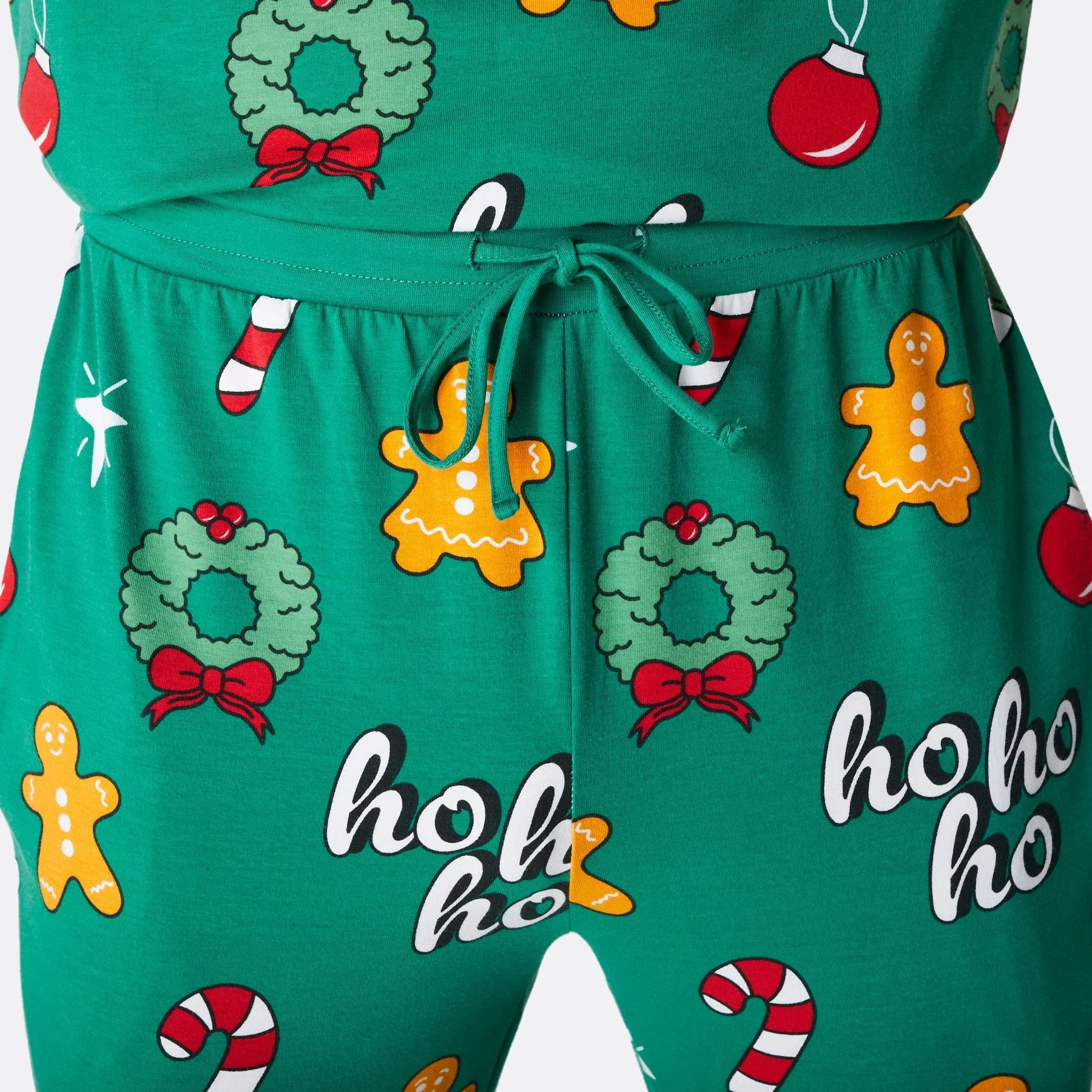 Grüner Hohoho Weihnachtspyjama Damen - Image 5