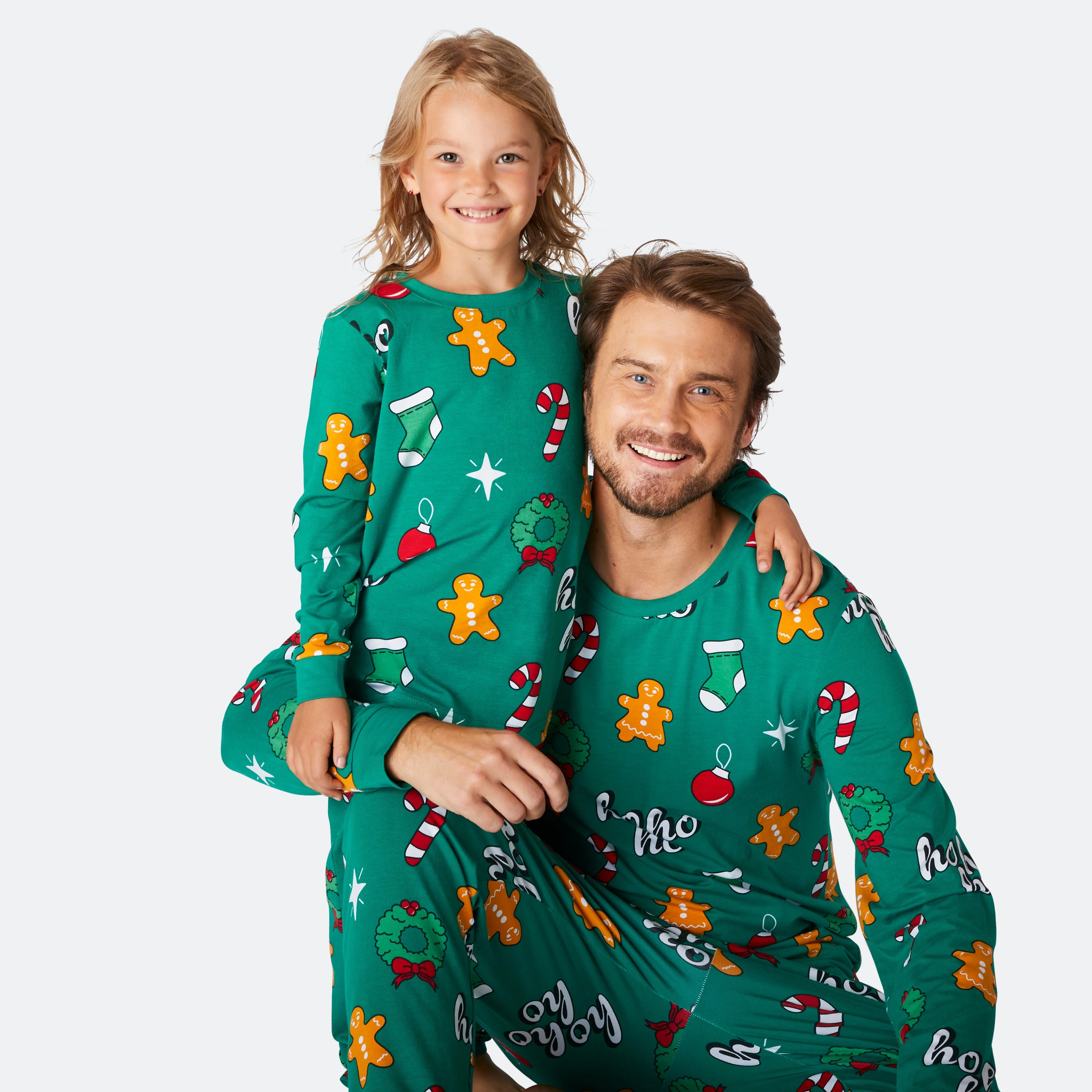 Grüner Hohoho Weihnachtspyjama Herren - Image 5