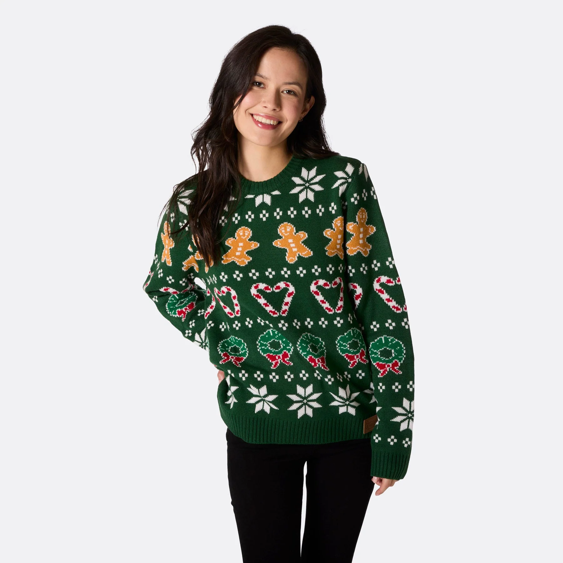 Grüner Klassischer Weihnachtspullover Damen - Image 3