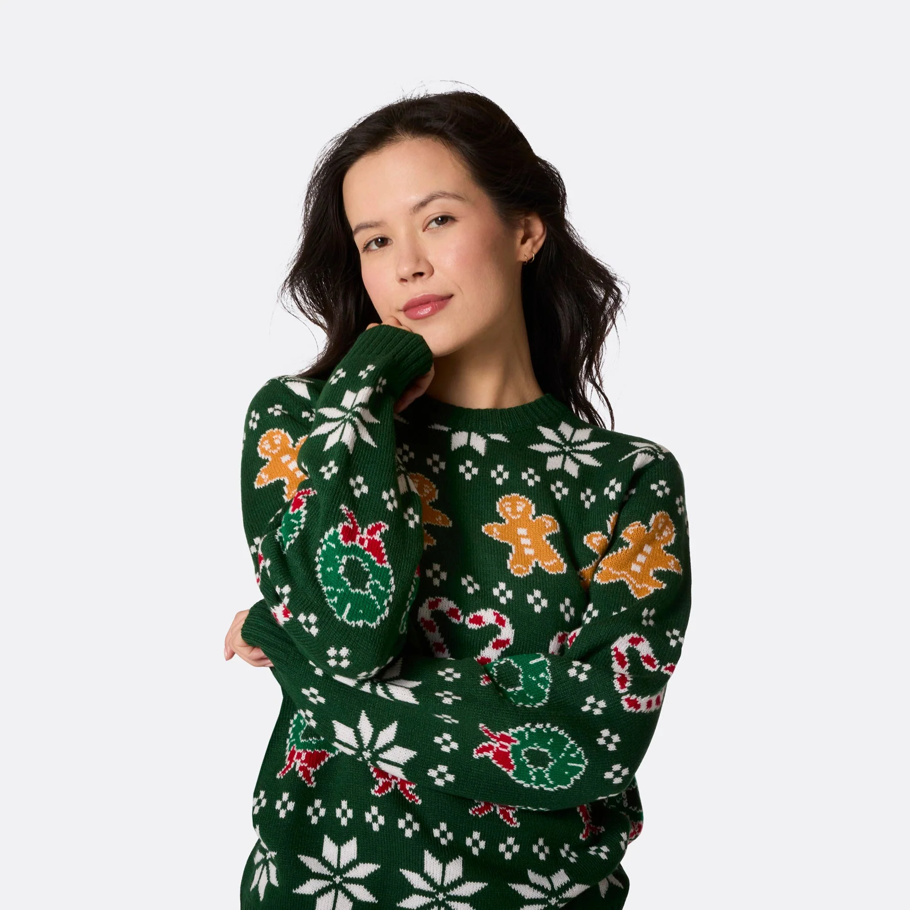 Grüner Klassischer Weihnachtspullover Damen - Image 5