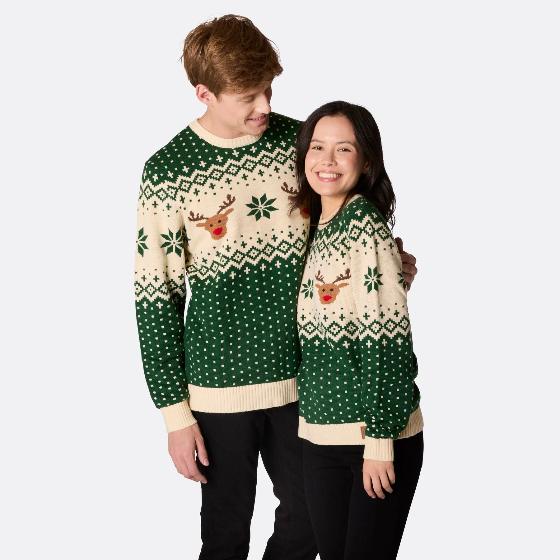 Grüner Retro Rentier Weihnachtspullover für die ganze Familie - Image 10