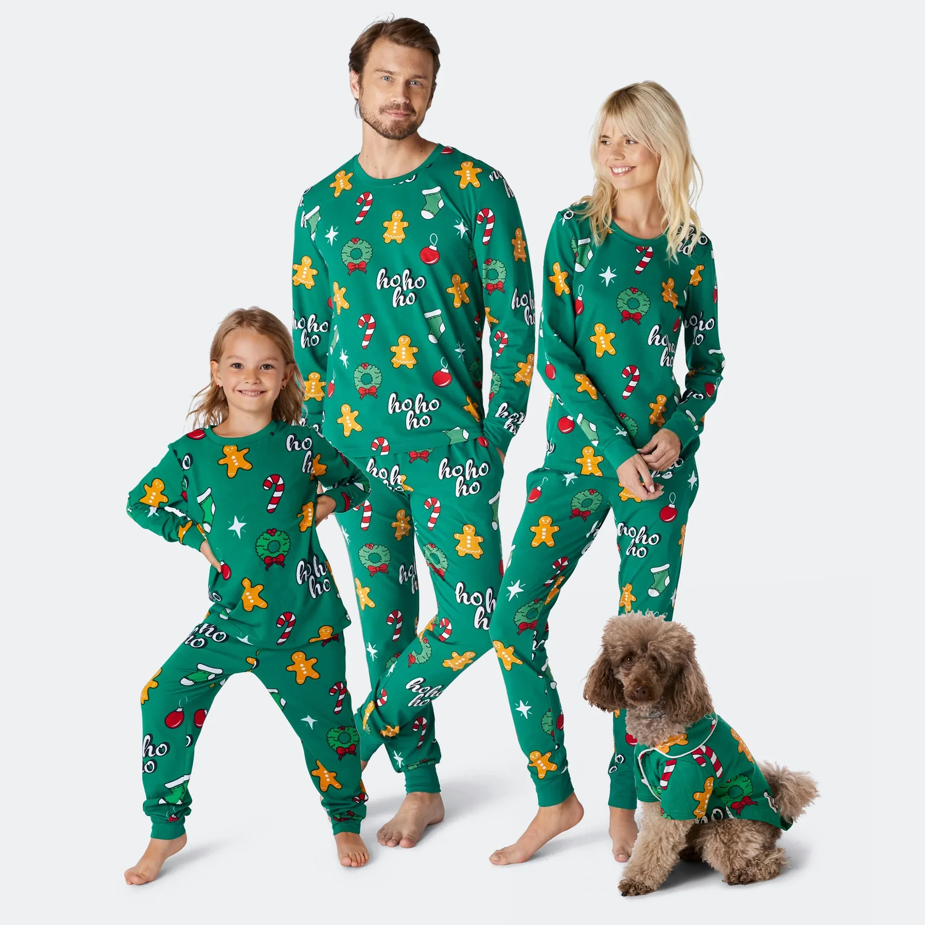 Grüner Hohoho Weihnachtspyjama Familie - Image 2