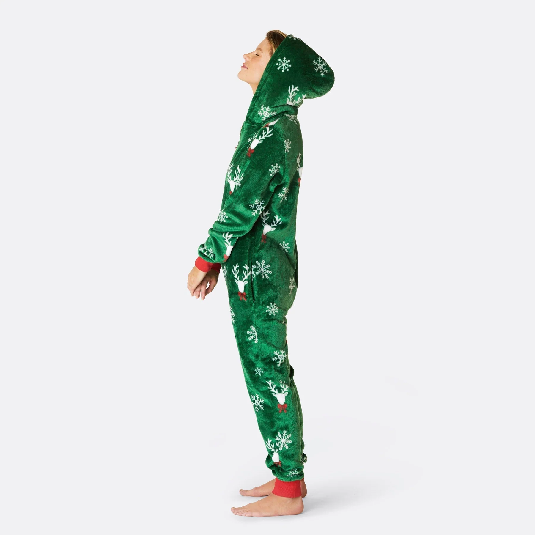 Grüner Rentier Onesie Damen - Image 3